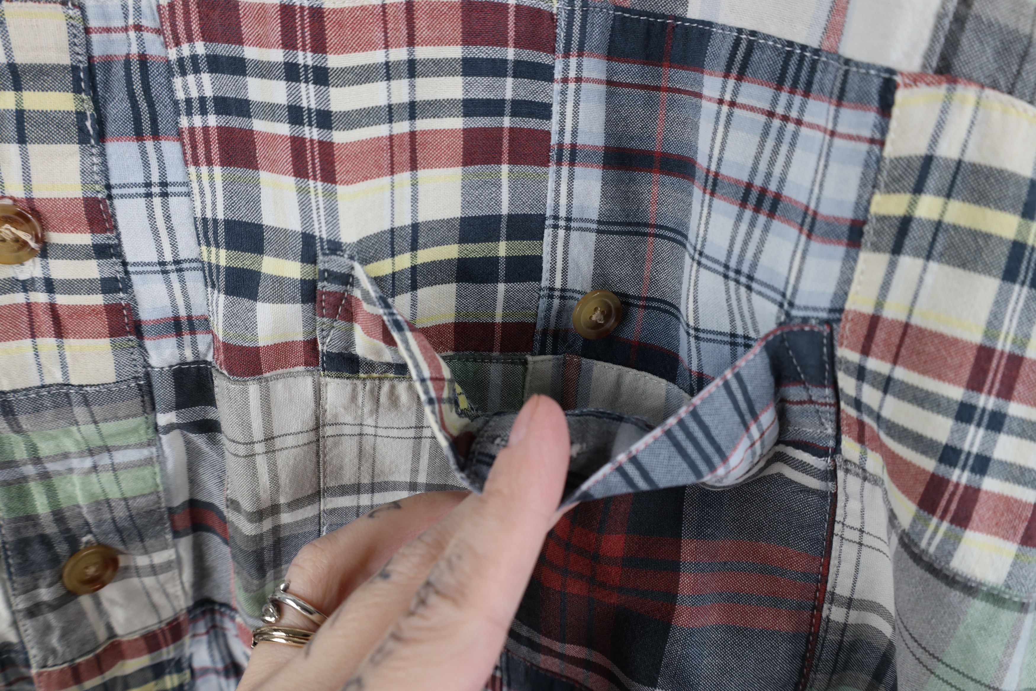 Orvis Vintage Orvis Madras Plaid Patchwork Button Down Polo Shirt Size US L / EU 52-54 / 3 - 5 Thumbnail