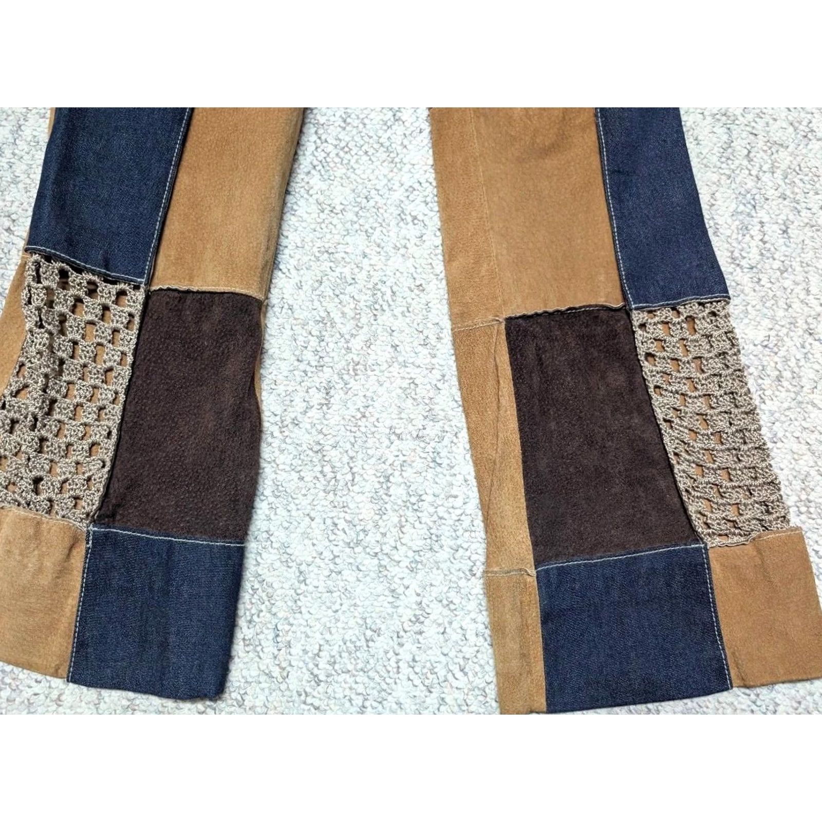 Vintage VINTAGE WILSONS Leather Patchwork Pants Bootcut 30x28 Women XS? Size 32" / US 10 / IT 46 - 4 Thumbnail