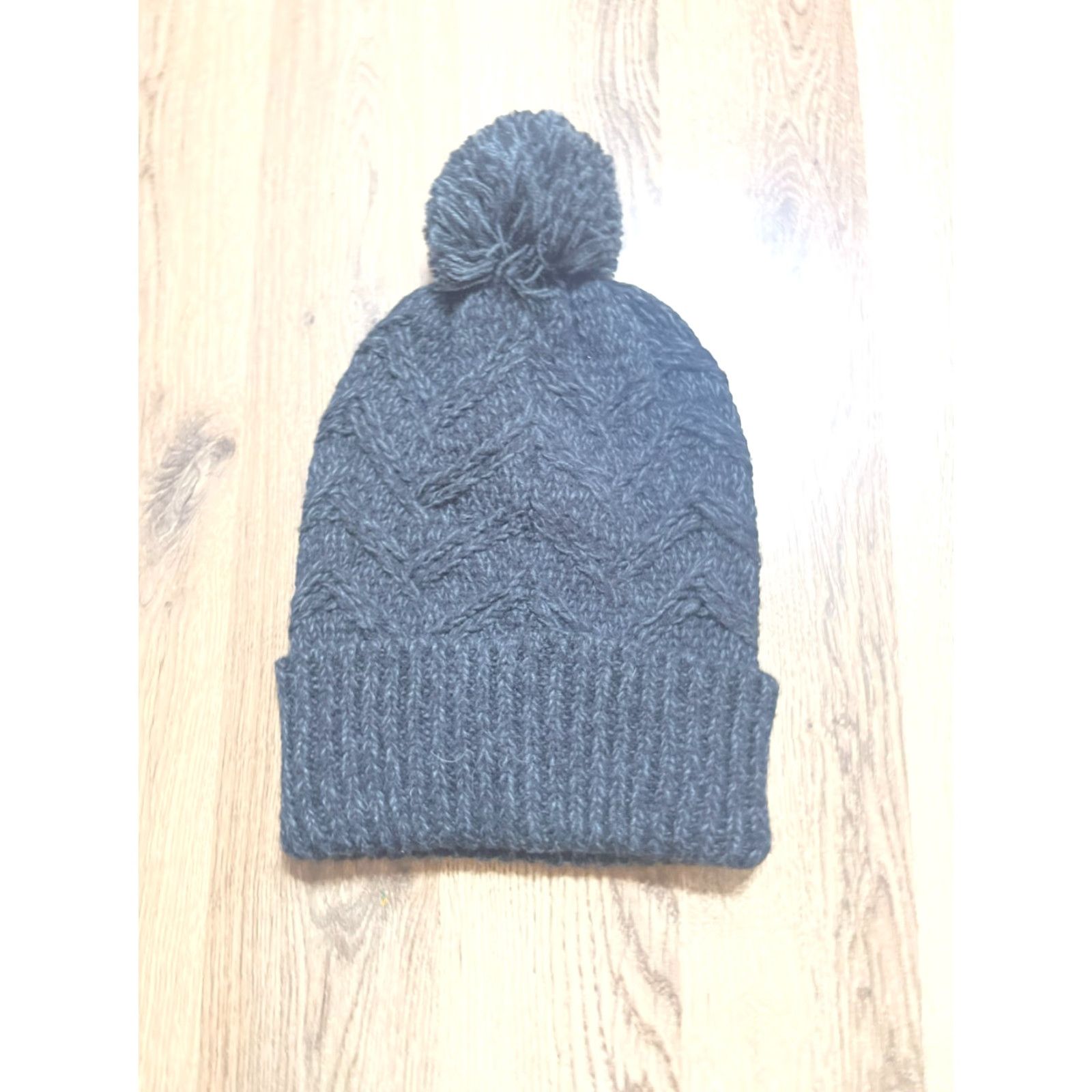 Vintage Womens Beanie Hat Black Charcoal, Pom Pom Winter, Snow - Beanie - Women - One Size - Black - Modern - Fall/Spring/Summer - Womens Size ONE SIZE - 3 Thumbnail