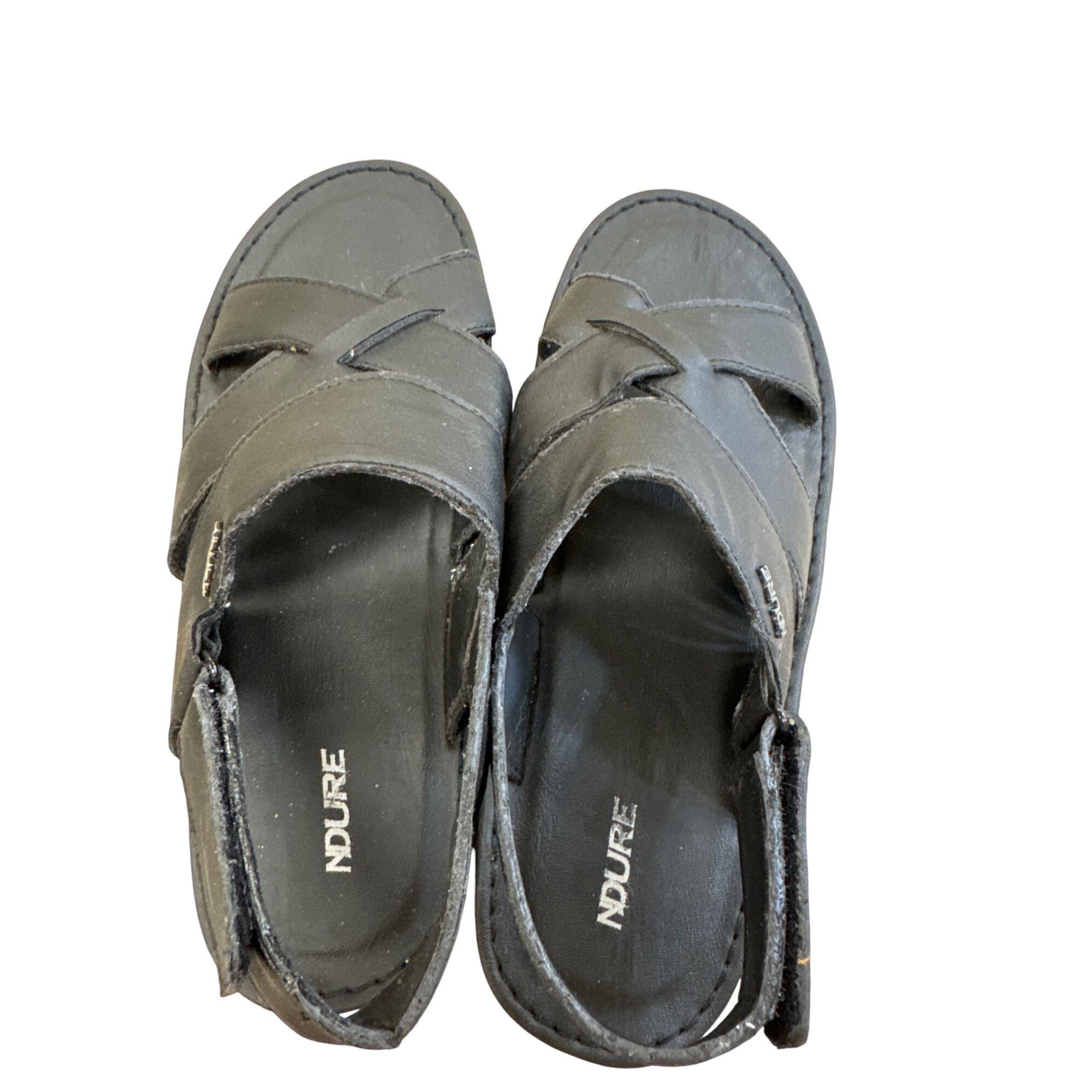 Other NDure Mens Black Leather Strap Sandals Size 11.5 SKU 8302 Size US 11.5 / EU 44-45 - 9 Thumbnail