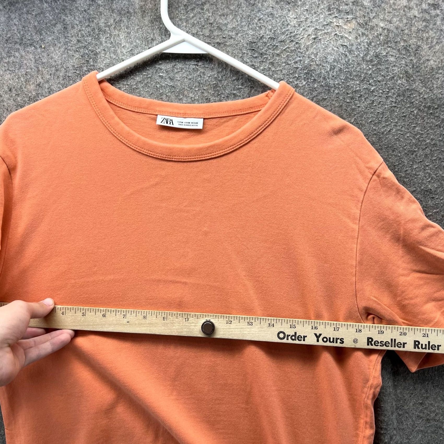 Zara Zara Shirt Mens M Orange Crewneck Short Sleeve Casual Basic Cotton Tee Size US M / EU 48-50 / 2 - 7 Thumbnail