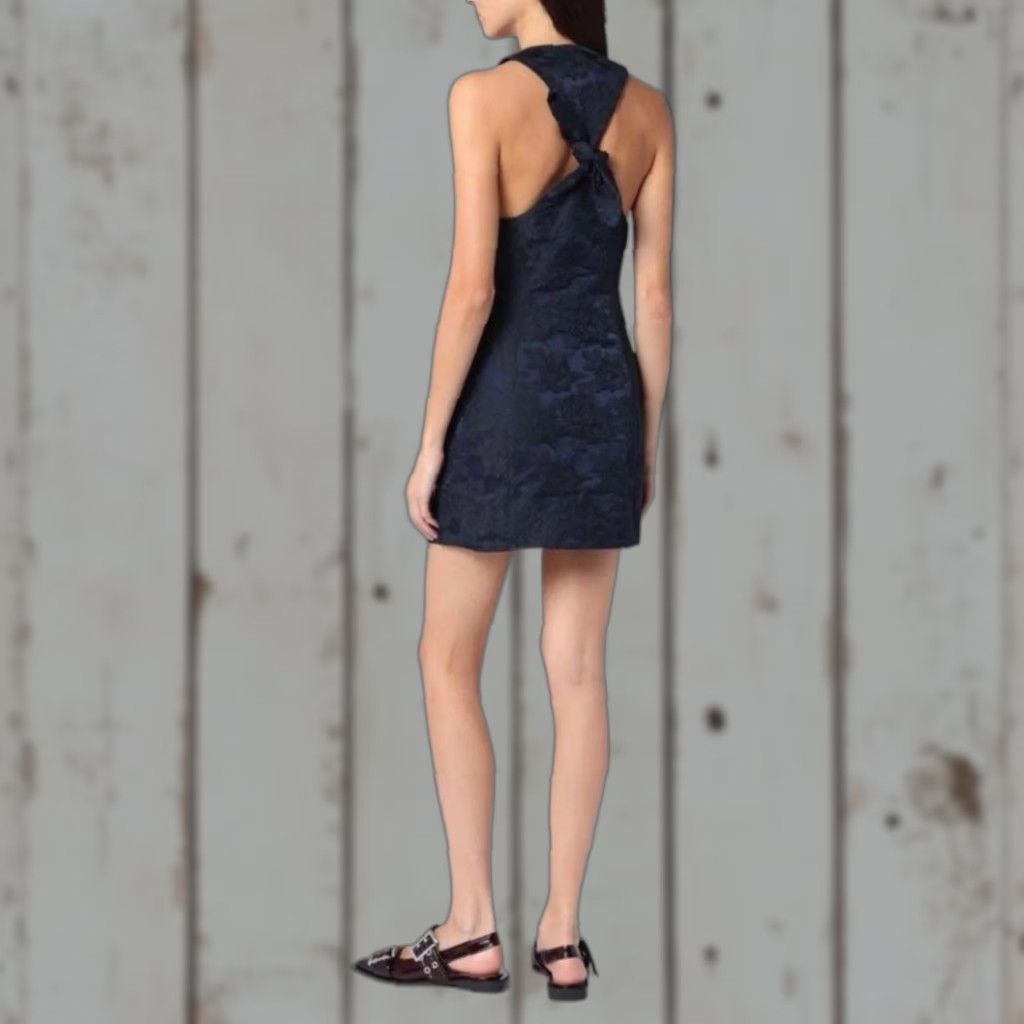 Ganni Ganni botanical jacquard mini dress blue Size ONE SIZE - 1 Thumbnail