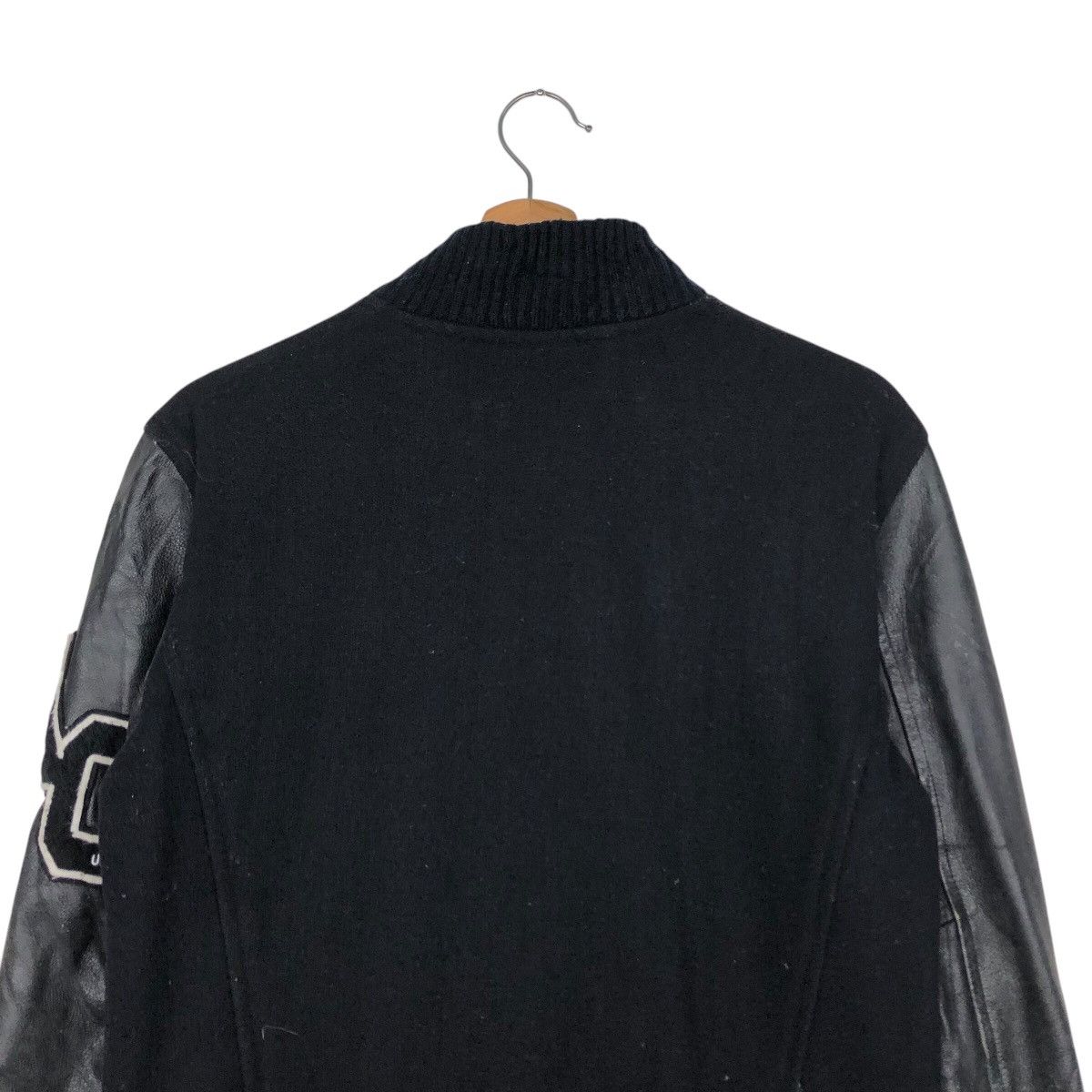 Japanese Brand 📌Iconic Black Vtg Varsity Leather Jacket American College Size US XS / EU 42 / 0 - 10 Thumbnail