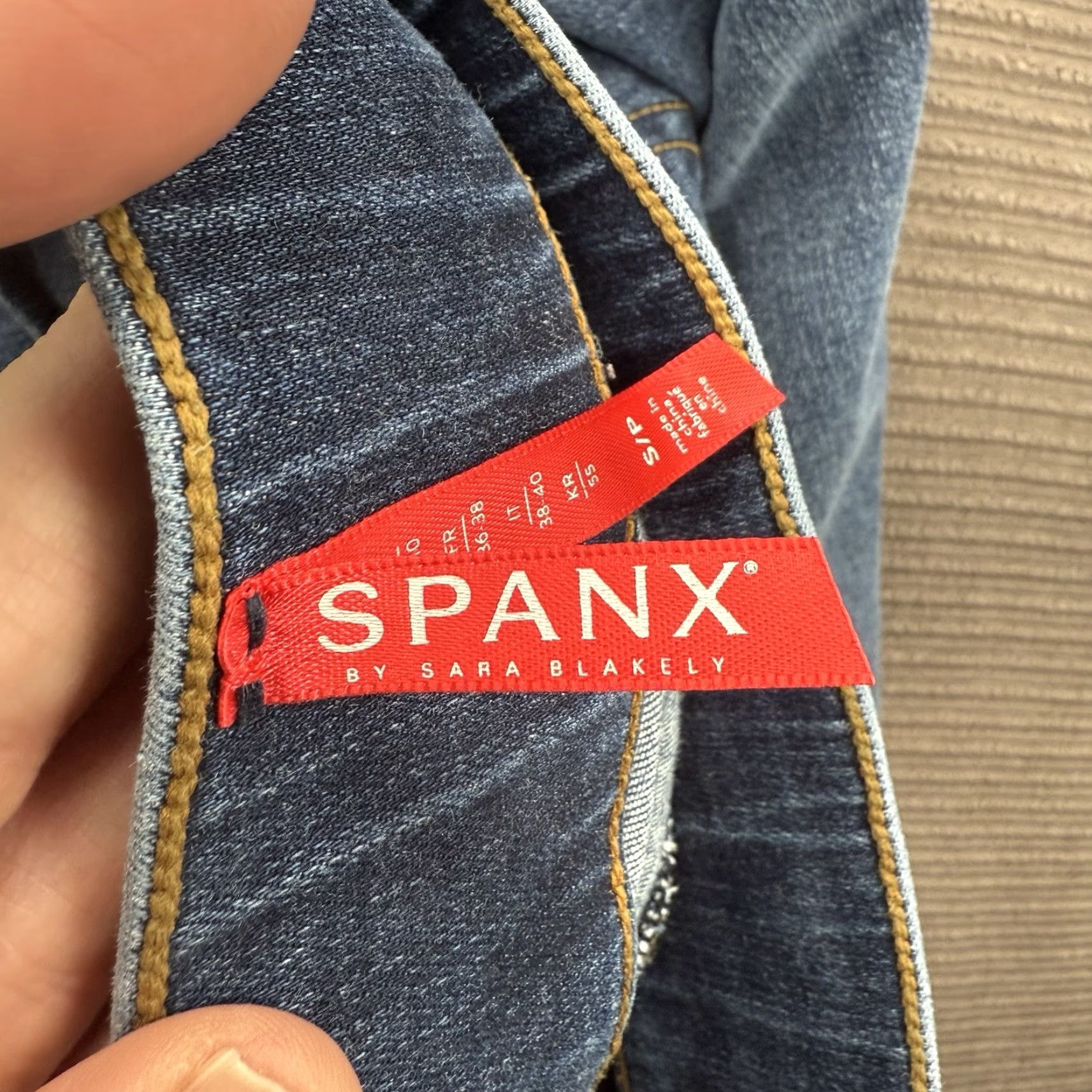 Spanx Spanx Jeans Women Small Blue Cotton Mid Rise Distressed Stretch Comfort Skinny Inseam 27 in Logo Bohemian City Hipster Vintage No Size 28" / US 6 / IT 42 - 3 Thumbnail