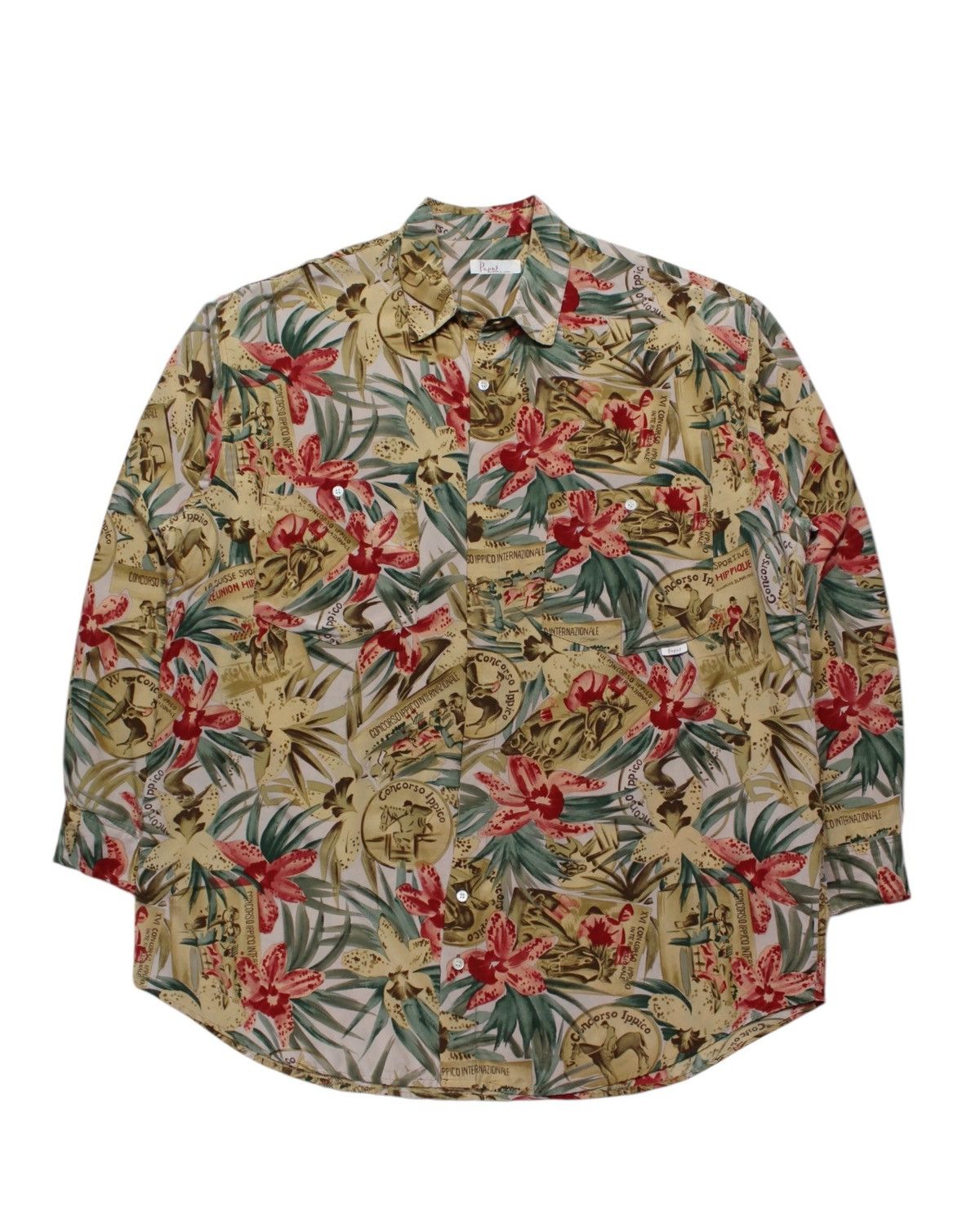 Hysteric Glamour × Japanese Brand × Kenzo 2000S PAPAS ALOHA SILK SHIRT Size US L / EU 52-54 / 3 - 1 Thumbnail
