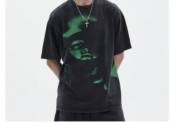 Vintage Green Graphic Face T Shirt Size US M / EU 48-50 / 2 - 1 Thumbnail