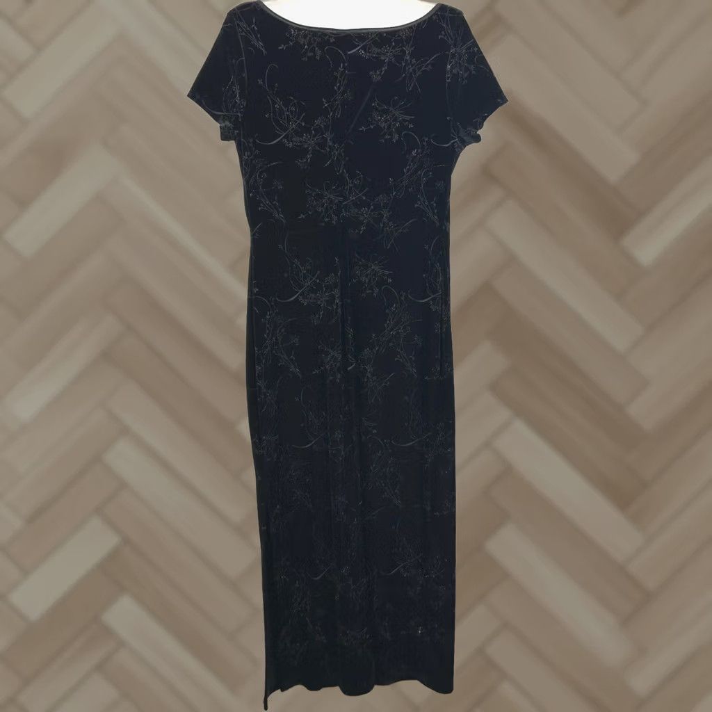 Velour CDC Maxi Dress 10 Women Black Velour Whimsygoth Witchy Fairy Event Party Holiday Formal Dress Size L / US 10 / IT 46 - 1 Thumbnail