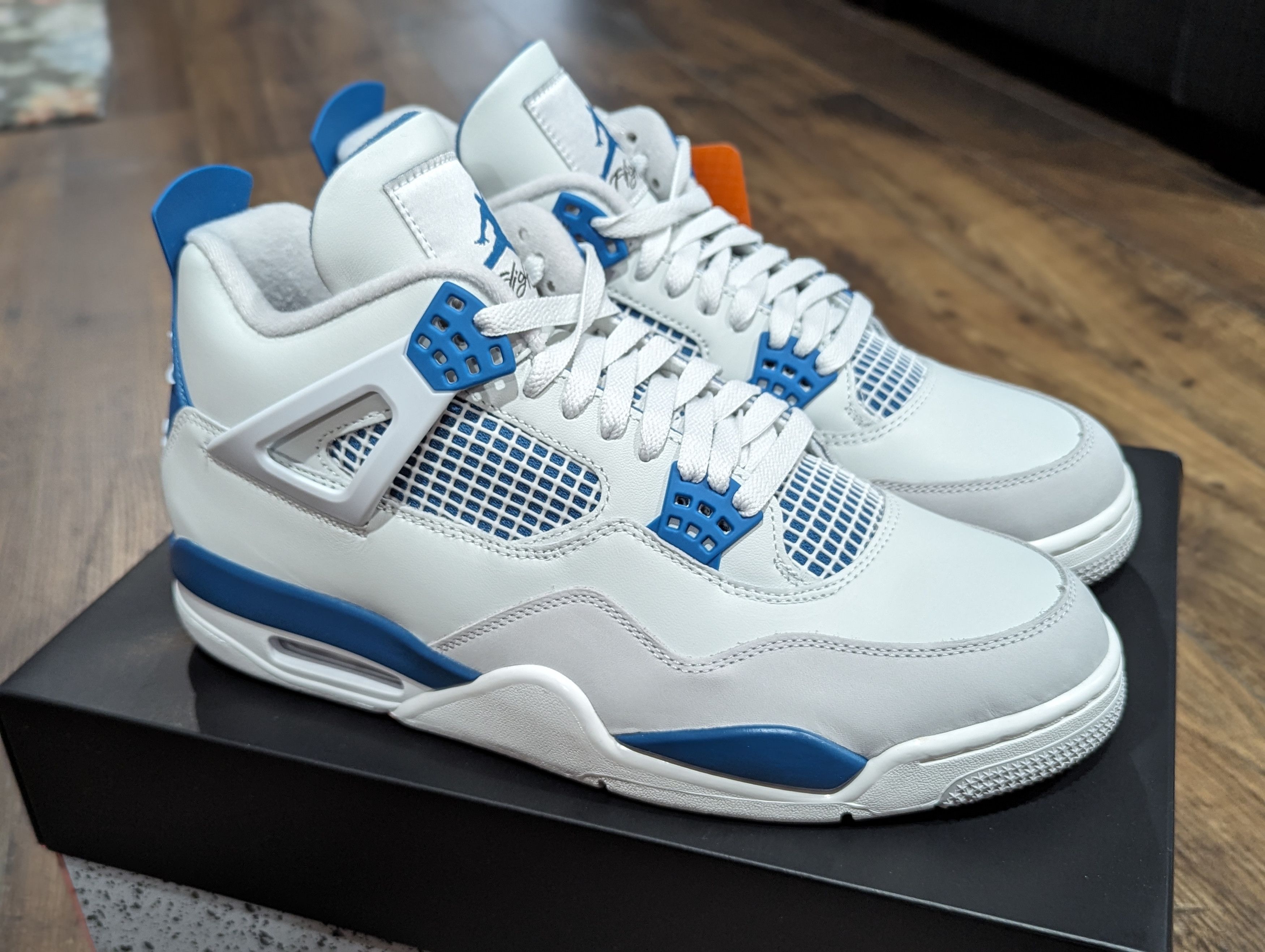 image of Jordan Nike Air Jordan 4 Retro Military Blue Shoes, Men's (Size 11)