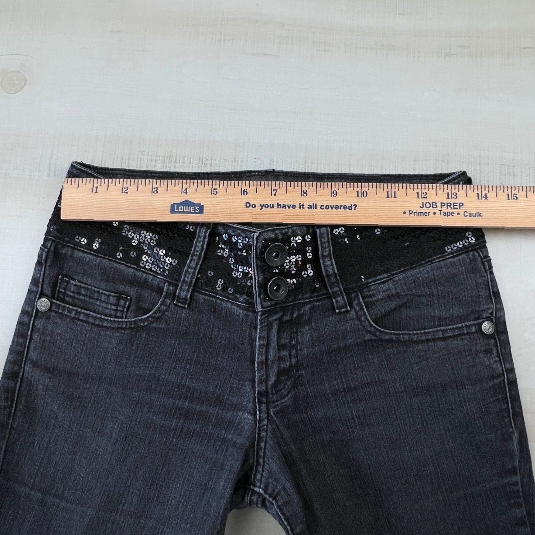 Vintage Equus Womens Black Sequin Low Rise Stretch Jeans Size 27 Size 27" / US 4 / IT 40 - 7 Thumbnail