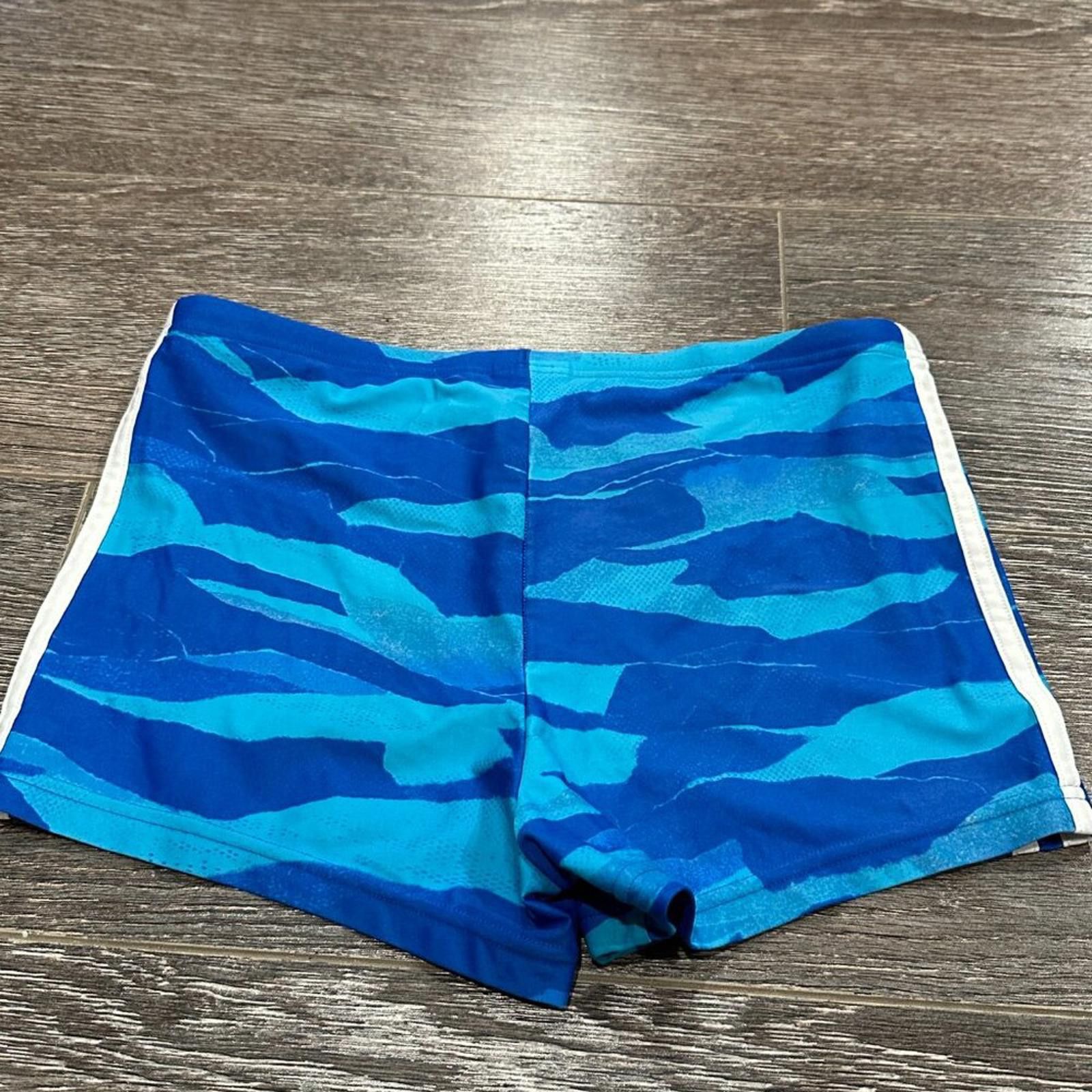 Adidas Adidas Men’s Swim Brief Shorts – Blue Camo – Fits S/M Size US 32 / EU 48 - 5 Thumbnail