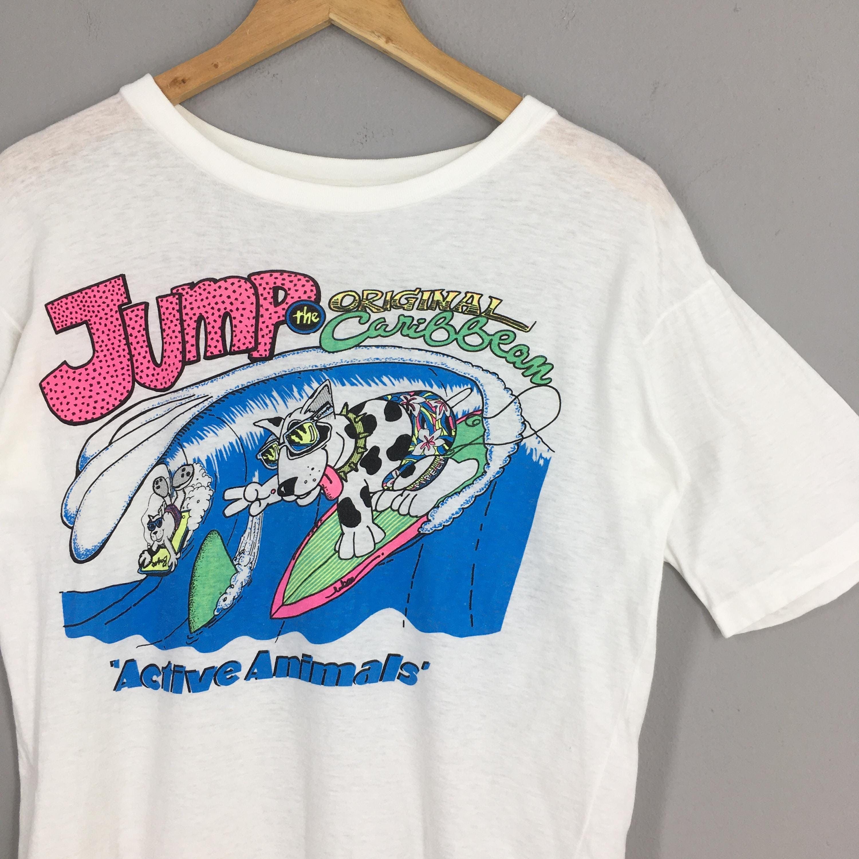 Vintage Vintage Jump The Caribbean White Tshirt Small Size US S / EU 44-46 / 1 - 2 Thumbnail