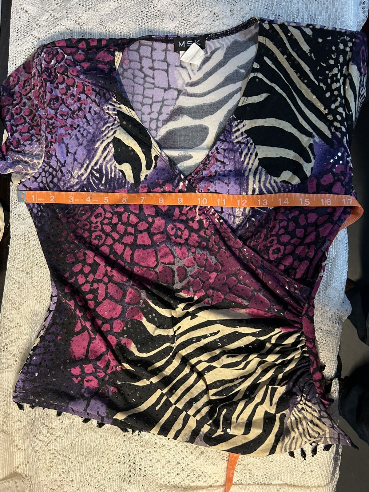 Other vintage MSK 2000s whimsy purple print top Size S / US 4 / IT 40 - 4 Thumbnail