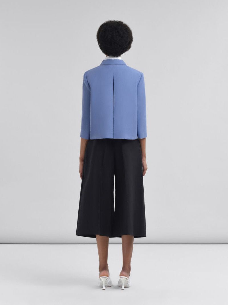 Marni o1f1d3z0326 Cady Cropped Jacket in Blue Size XL / US 12-14 / IT 48-50 - 3 Thumbnail