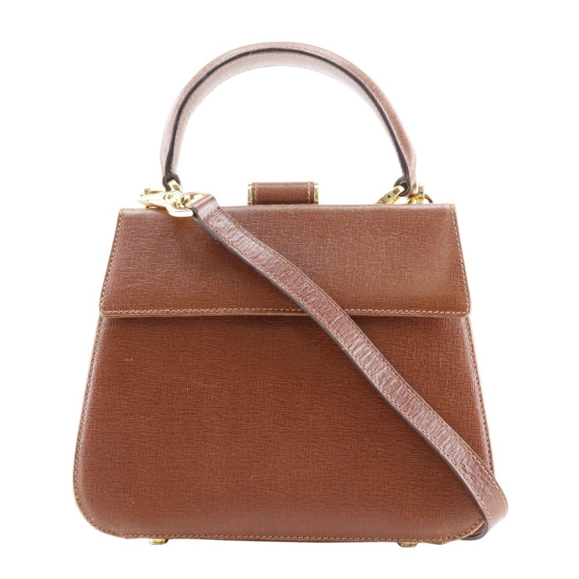 Salvatore Ferragamo Salvatore Ferragamo Shoulder Handbag DK-216167 Leather Brown 2way Women's Size ONE SIZE - 1 Thumbnail