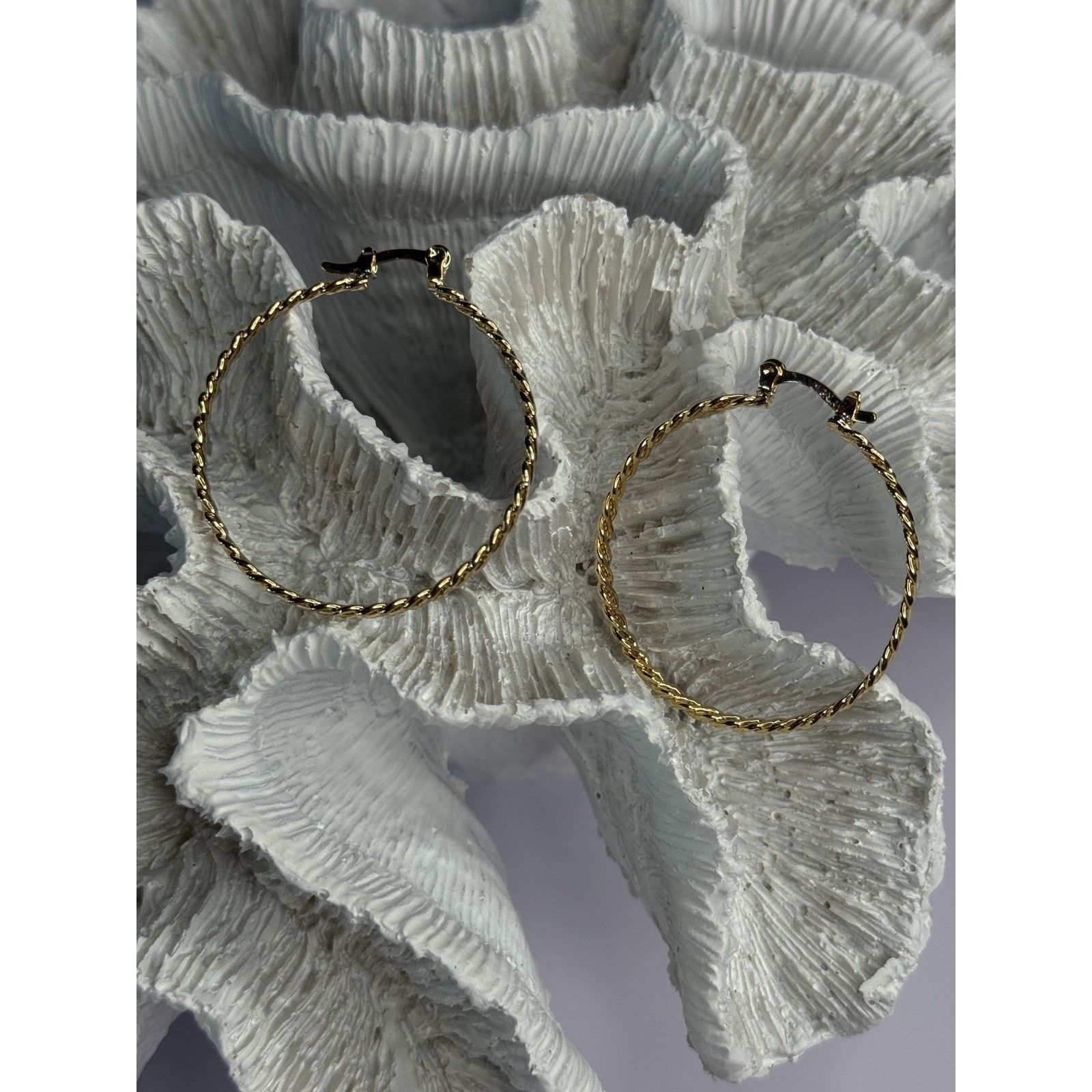 Jewelry ELEGANT HOOP GOLD PLATED EARRINGS LENGTH 1.50 INCH Size ONE SIZE - 5 Thumbnail