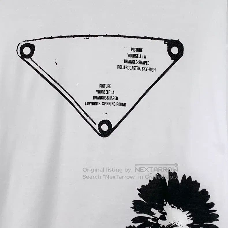 Prada Prada White lace triangle printed cotton round-neck short- Size US L / EU 52-54 / 3 - 4 Thumbnail