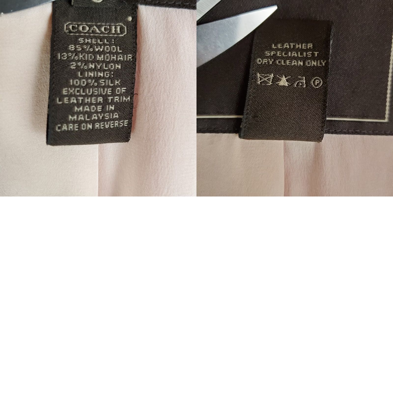 Coach COACH Womens Pea Coat Jacket Pink White Herringbone Wool Mohair Silk Lined Double Breasted Notch Front Pockets Size 6 Womens Size M / US 6-8 / IT 42-44 - 11 Thumbnail