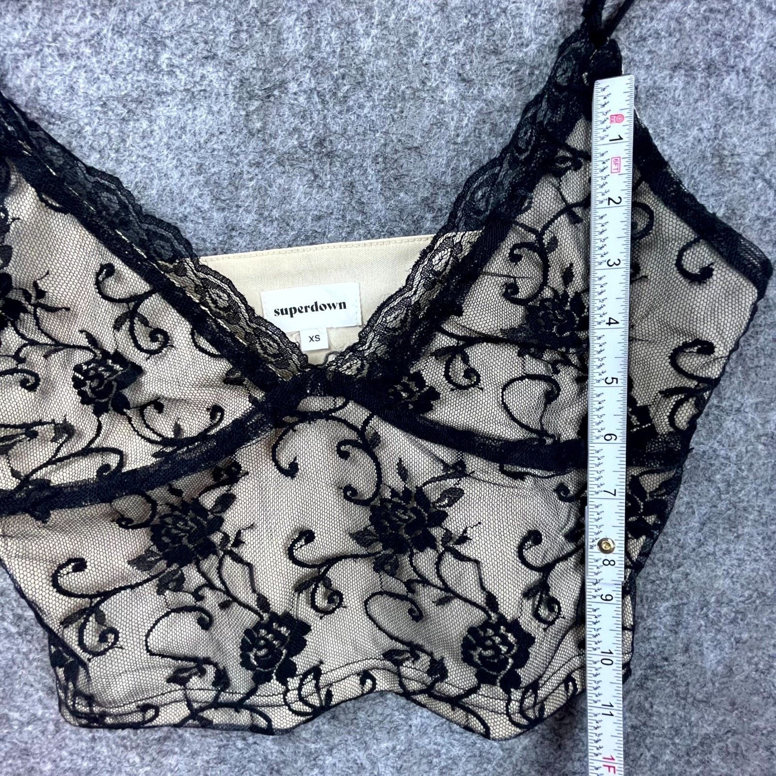 superdown Superdown Crop Top Women XS Black Lace Bralette Whimsigoth Size XS / US 0-2 / IT 36-38 - 5 Thumbnail