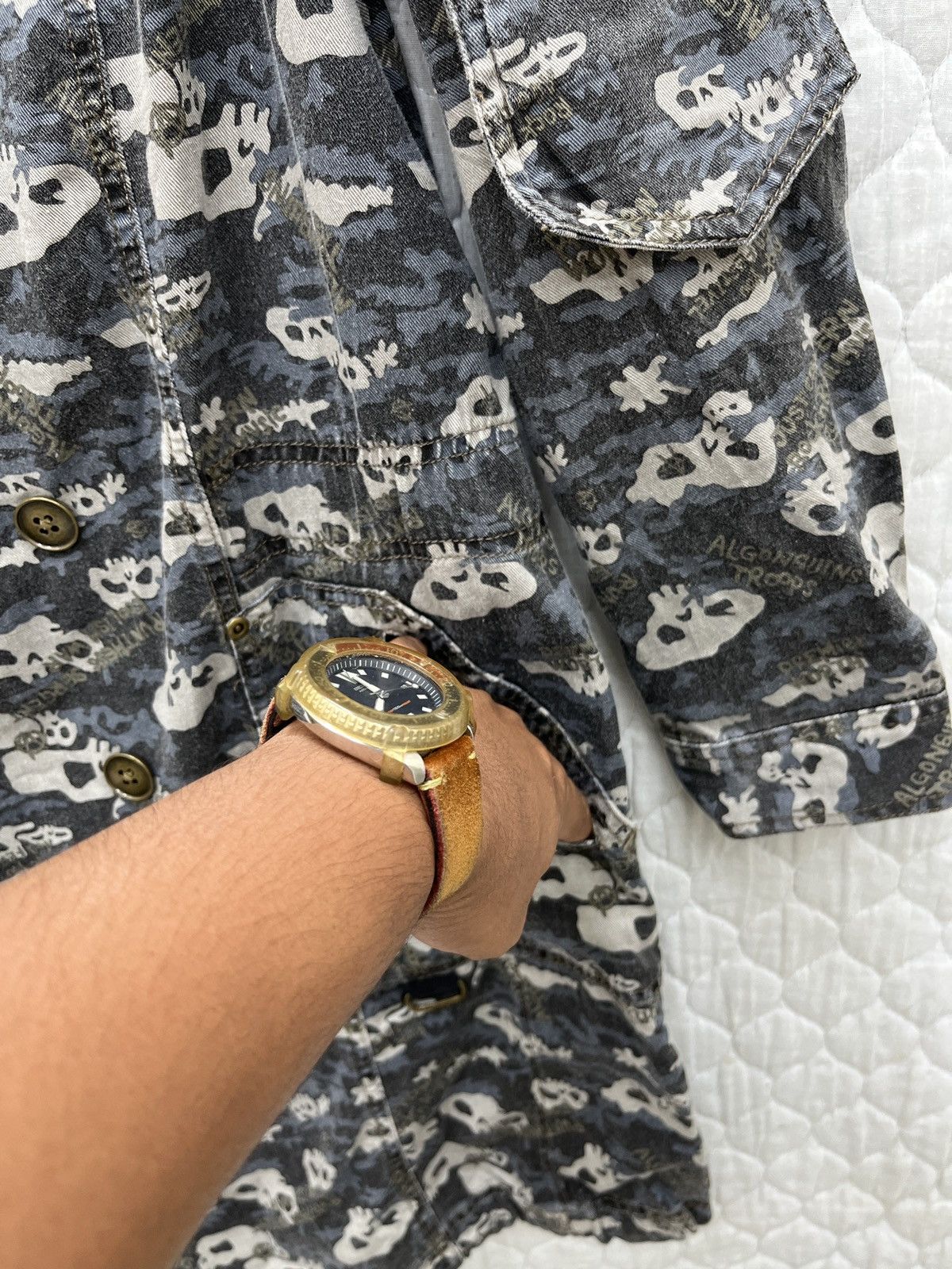 If Six Was Nine × Japanese Brand 🔥🔥ARCHIVE ALGON QUINS SKULLS PRINT DETACHABLE SLEEVE JACKET Size S / US 4 / IT 40 - 10 Thumbnail