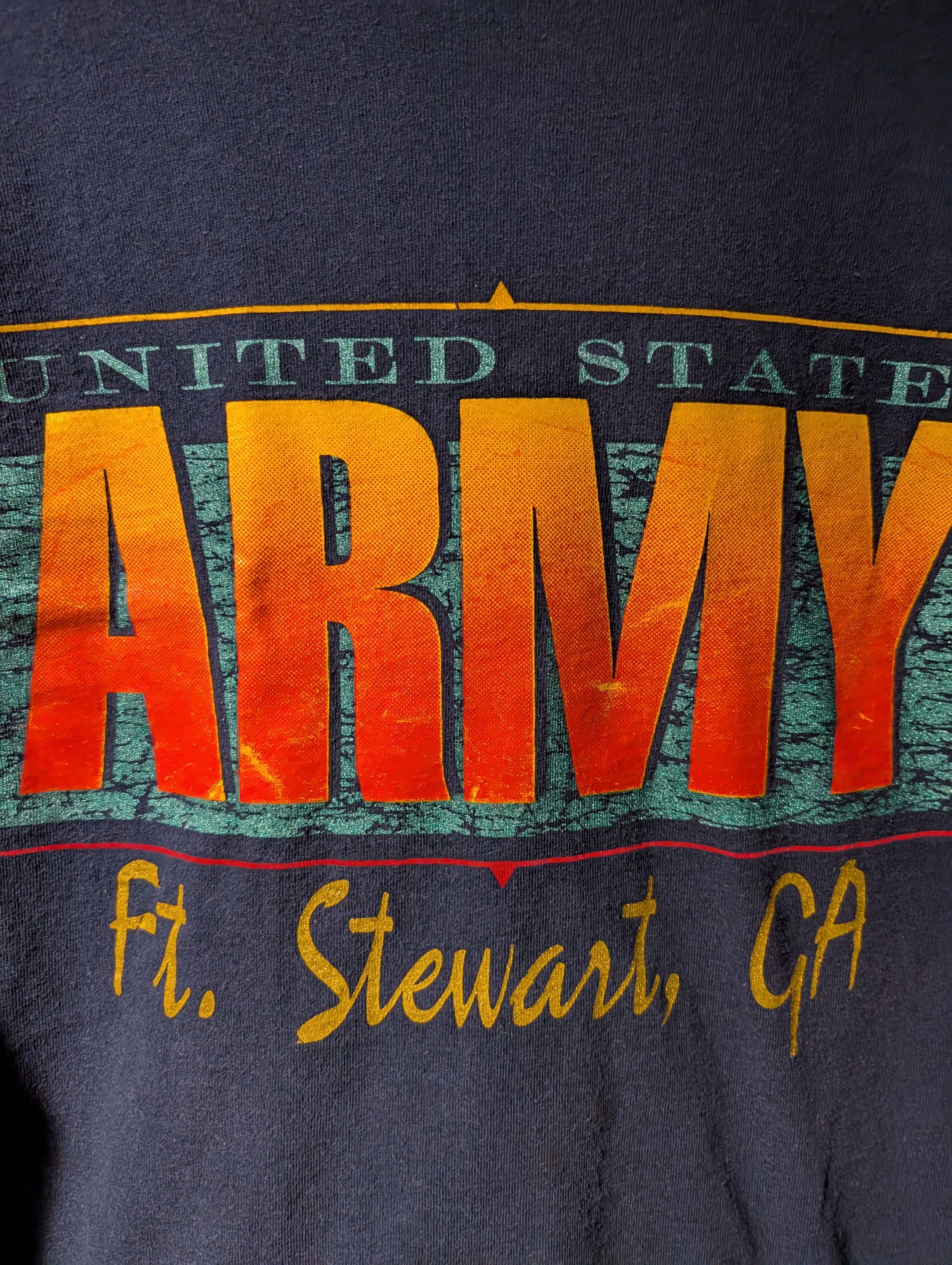 American Trench Vintage Soffe US Army T-Shirt Ft Stewart Georgia Military Size US XL / EU 56 / 4 - 2 Thumbnail