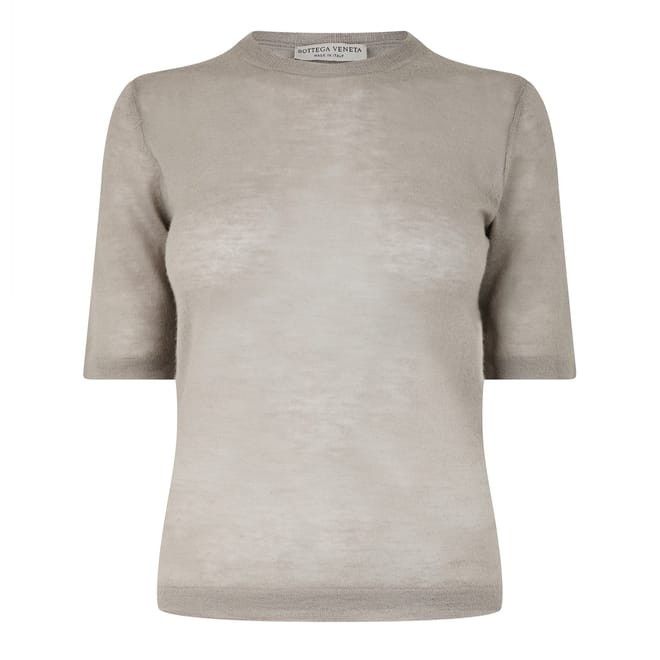 Bottega Veneta Bottega Veneta Regular Fit Crew Neck T-Shirt in Neutral Size XS / US 0-2 / IT 36-38 - 1 Thumbnail