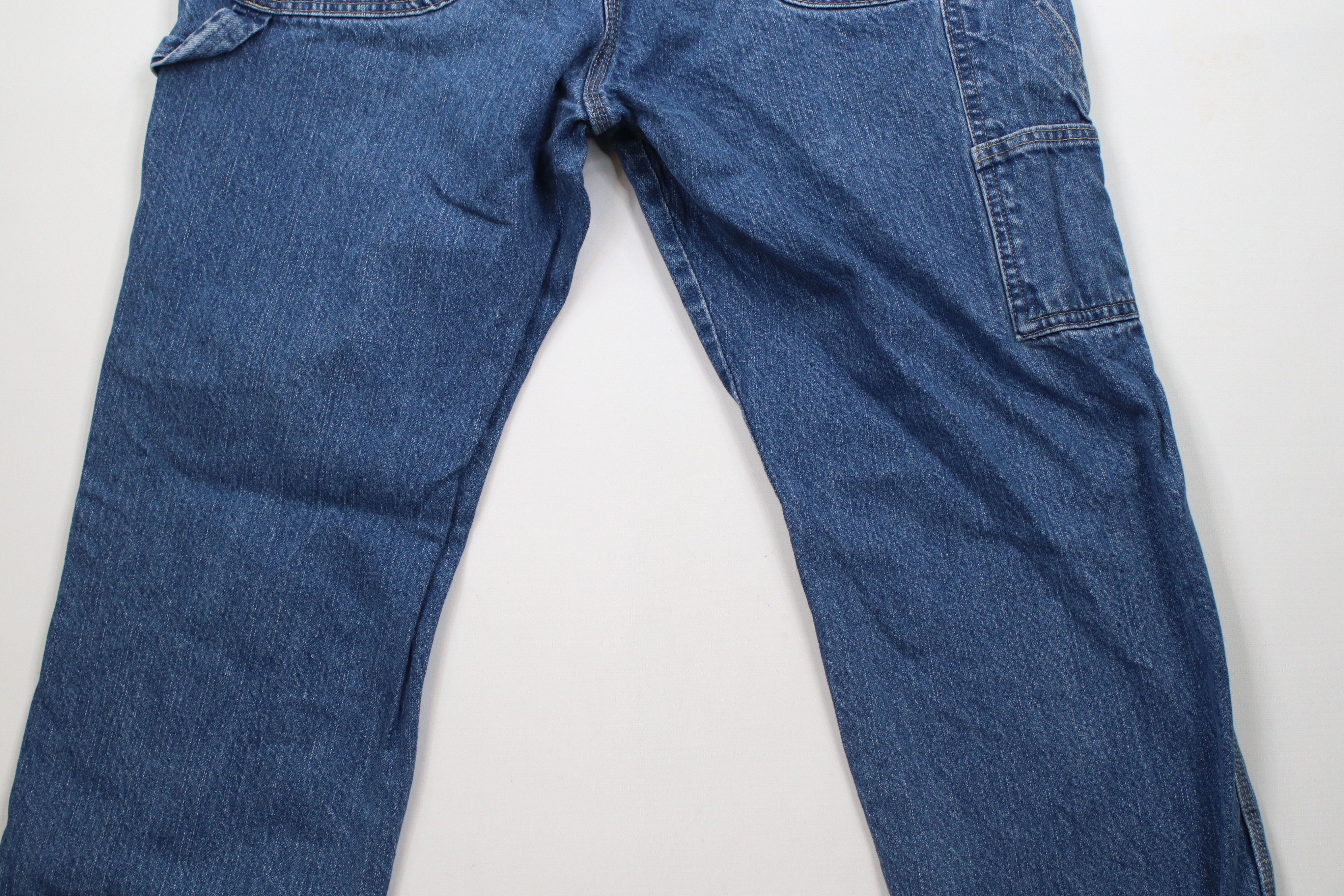 Dickies × Vintage Vintage Y2K Dickies Spell Out Wide Leg Dungaree Denim Jeans Size US 38 / EU 54 - 12 Thumbnail