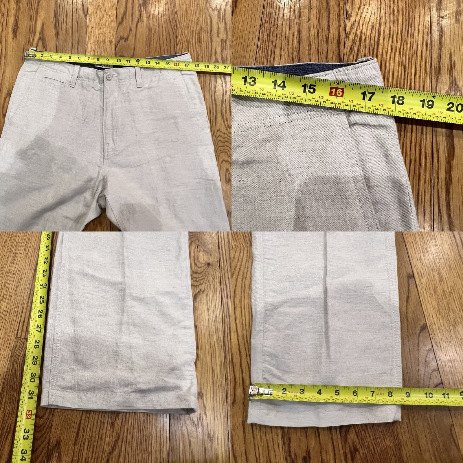 Nautica Nautica Men’s Flat Front Pants Tan Beige 52% Linen 48% Cotton Regular 34W x 32L Chino Casual Formal Travel Party/Cocktail Boys Womens Mens Size US 34 / EU 50 - 9 Thumbnail