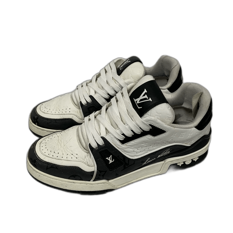 Louis Vuitton Louis Vuitton Black White Trainer Sneakers Size US 7 / IT 37 - 1 Thumbnail