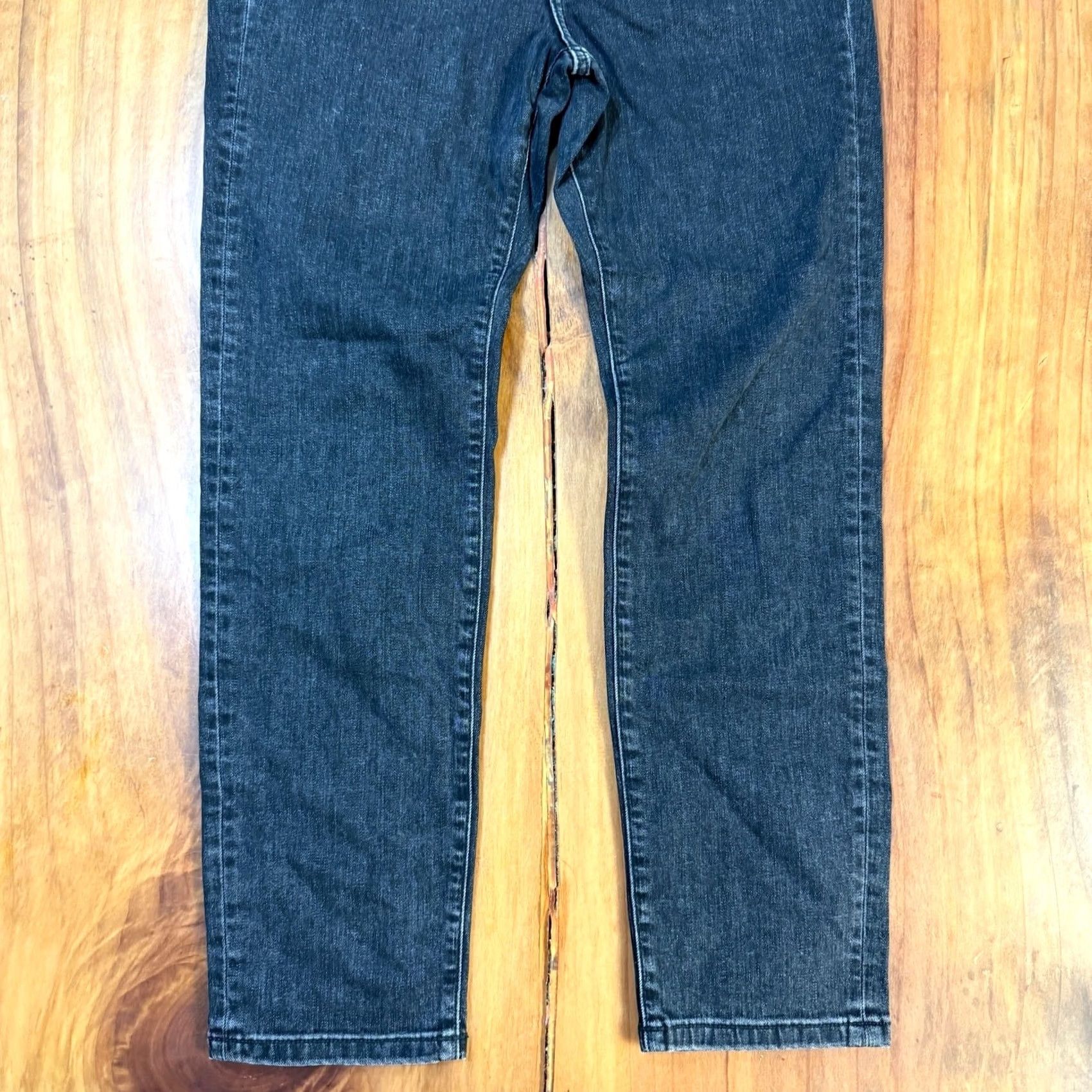 Express VINTAGE Express Jeans 8R Slim Ankle Straight Super High Rise Dark Denim 5-Pocket Womens 90s Rise >10.5in"} Size 30" / US 8 / IT 44 - 2 Thumbnail