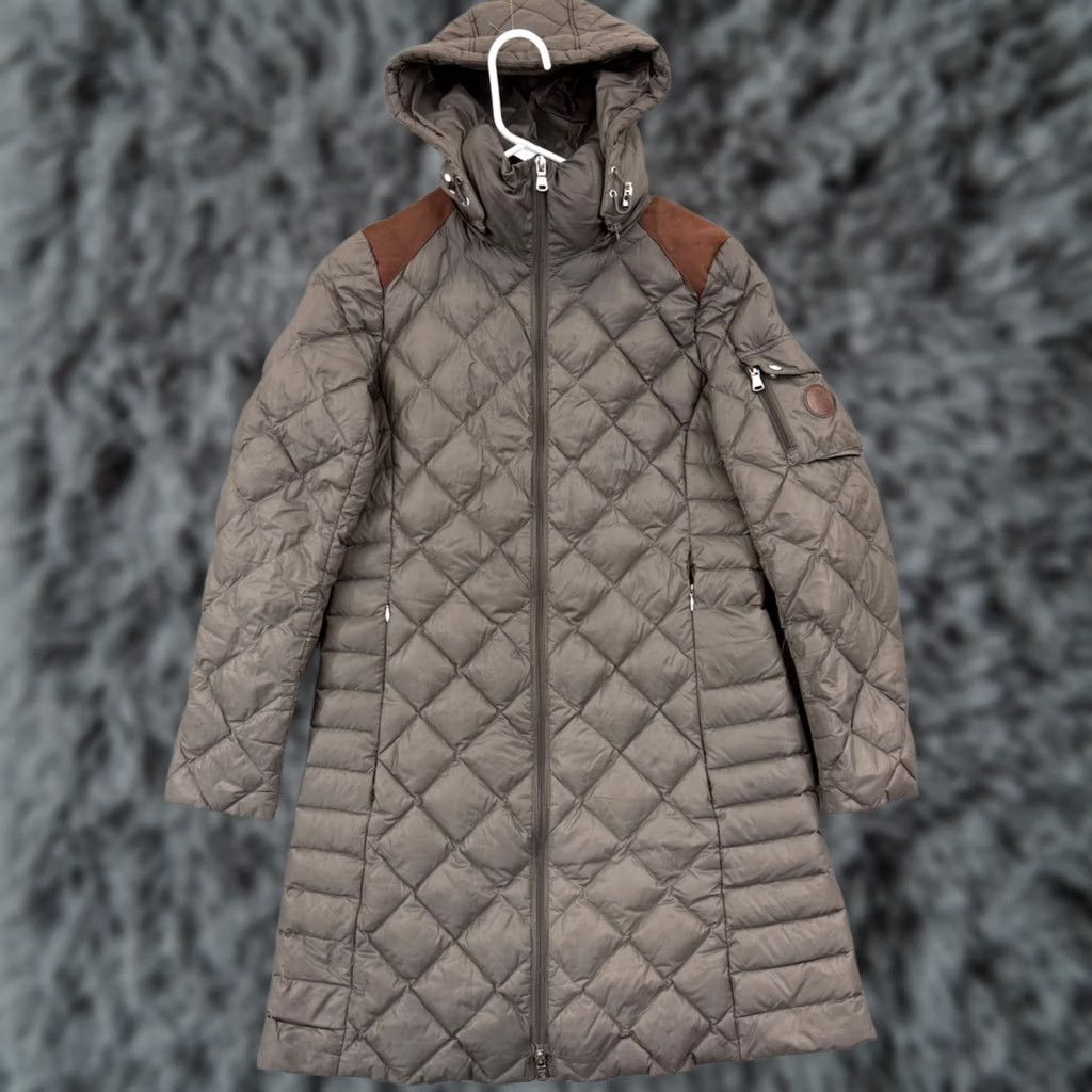 Ralph Lauren Lauren Ralph Lauren Jacket Women Small Brown Puffer Down Long Hooded Quilted Zip Size S / US 4 / IT 40 - 1 Thumbnail