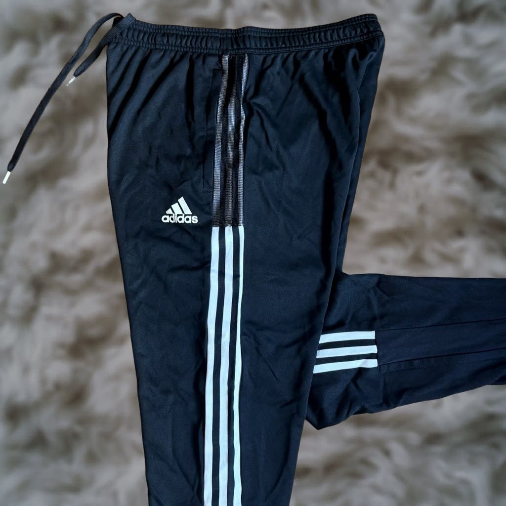 Adidas Adidas PrimeGreen AeroReady Track Pants L 30" Black White Mens Size US 33 - 1 Thumbnail