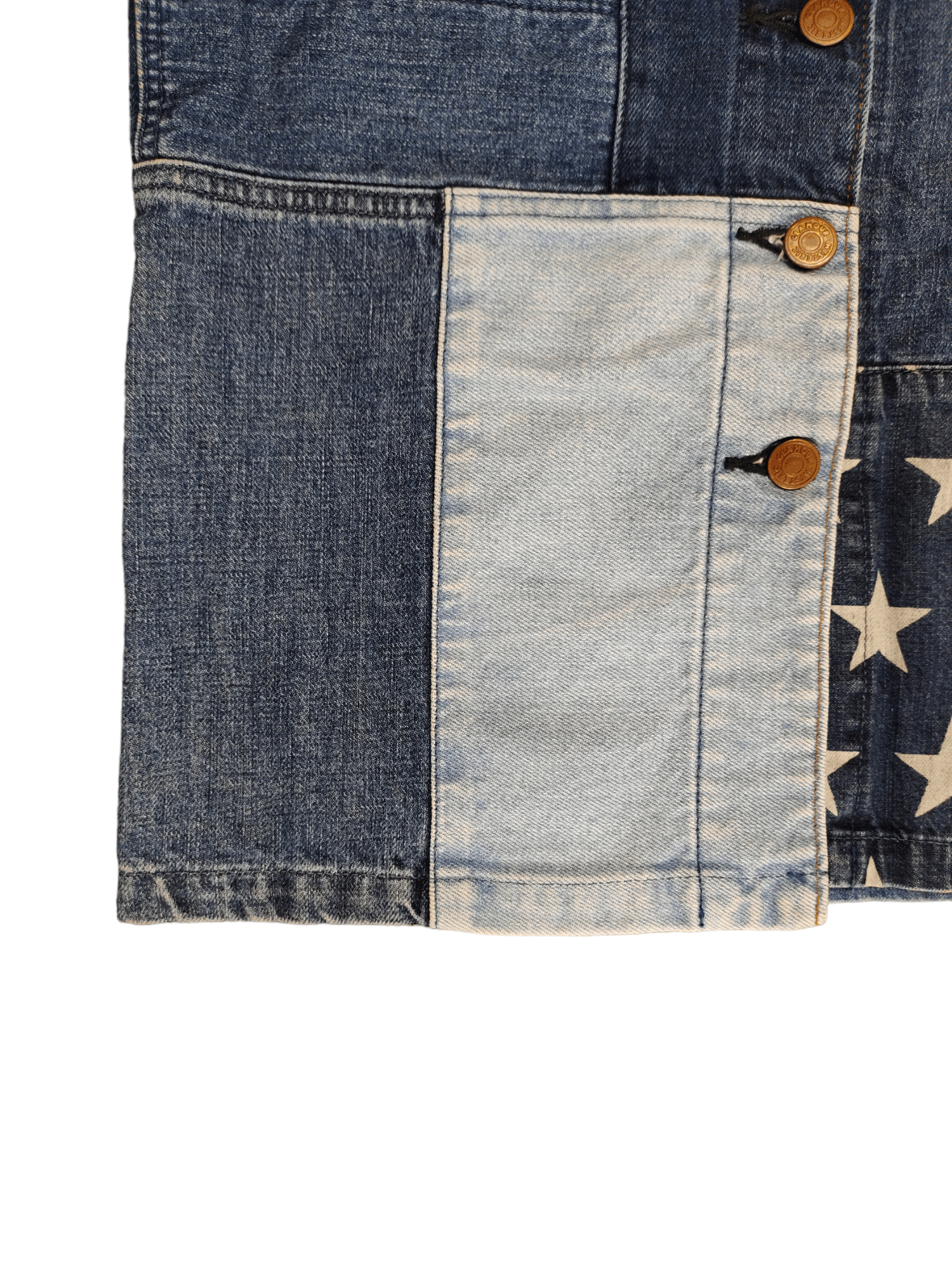 Hysteric Glamour Vintage 90s Hysteric Glamour Patchwork Denim Skirt Size 30" / US 8 / IT 44 - 3 Thumbnail