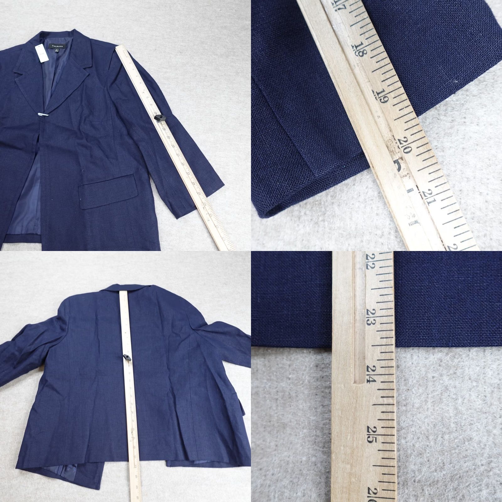Talbots Talbots Blazer 16 Blue Navy Open Front 100% Linen NEW Women Long Sleeve Short Jacket Coat Tuxedo Size XXL / US 16-18 / IT 52-54 - 8 Thumbnail