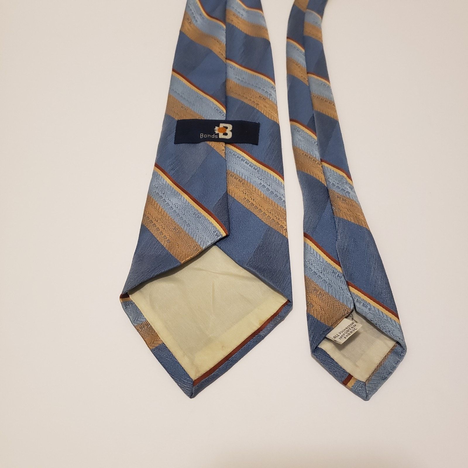 0 Bonds B Men's Powder Blue Diag Striped Tie3.75"wX55"#48R. Size 26 - 3 Thumbnail