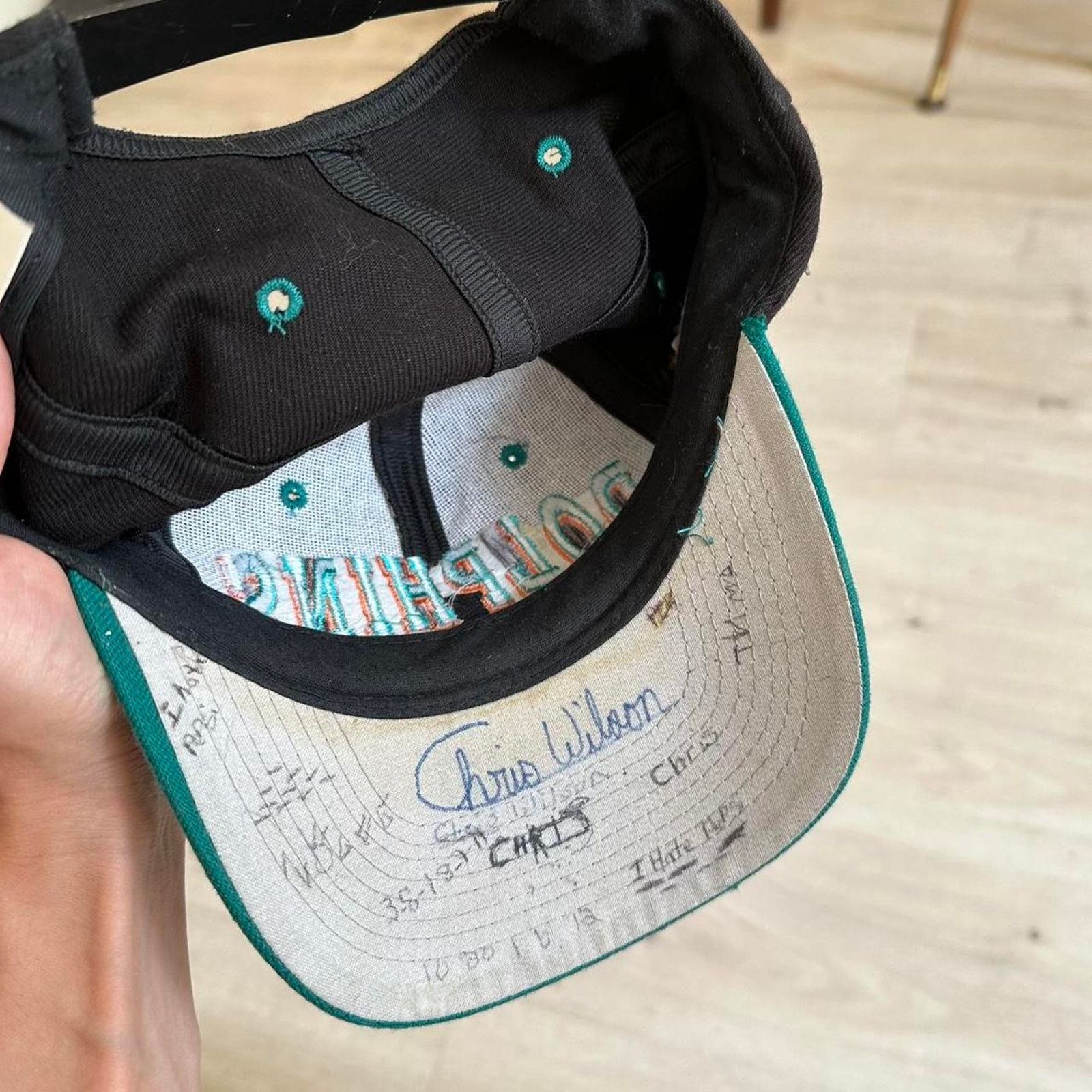 Vintage Rare Vintage 90s Miami Dolphins Script Logo SnapBack Hat Size ONE SIZE - 5 Thumbnail