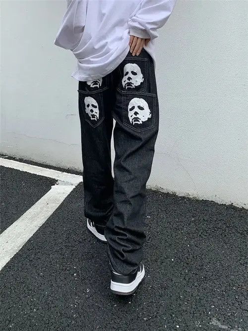 Japanese Brand Miyuki x Ayami FACES Graphic Black Streetwear Denim Jeans Size US 32 / EU 48 - 1 Thumbnail
