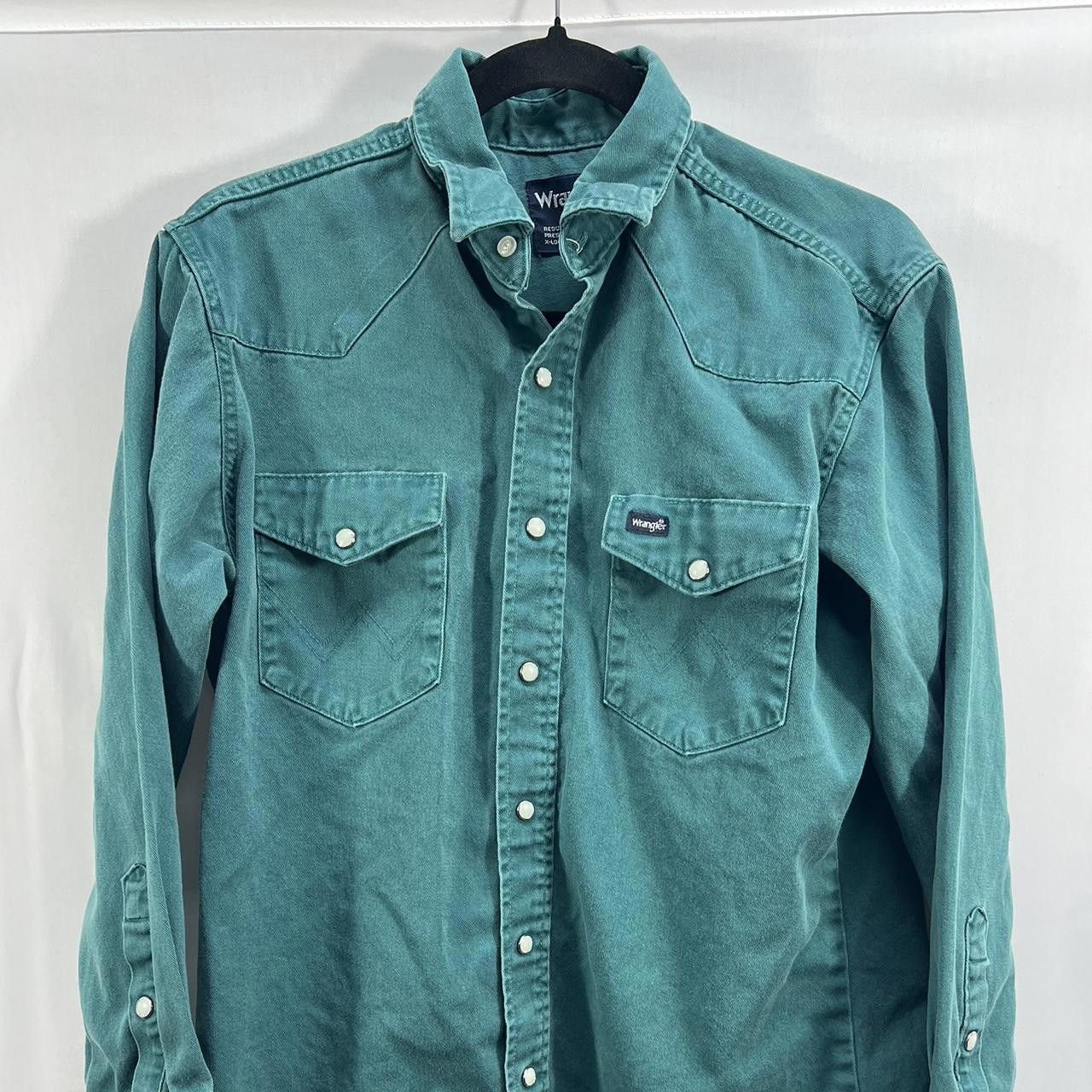 Wrangler Wrangler Men's Green and Blue Shirt Size US L / EU 52-54 / 3 - 1 Thumbnail