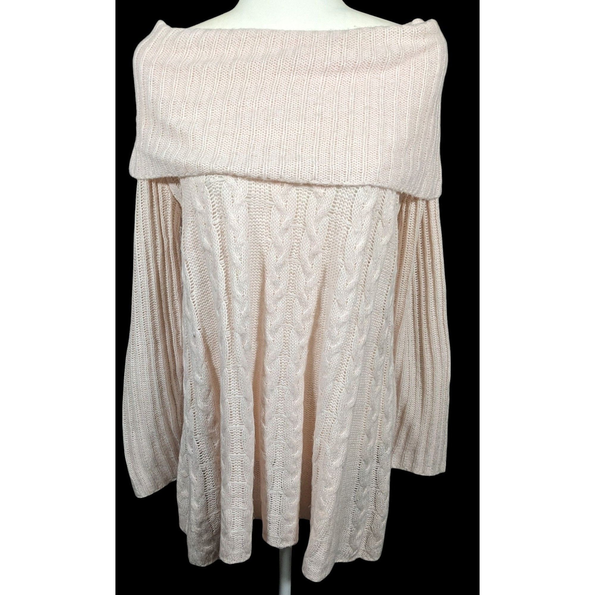Other NorthStyle Pastel Pink Cable Knit Off Shoulder Mini Dress Si Size S / US 4 / IT 40 - 1 Thumbnail