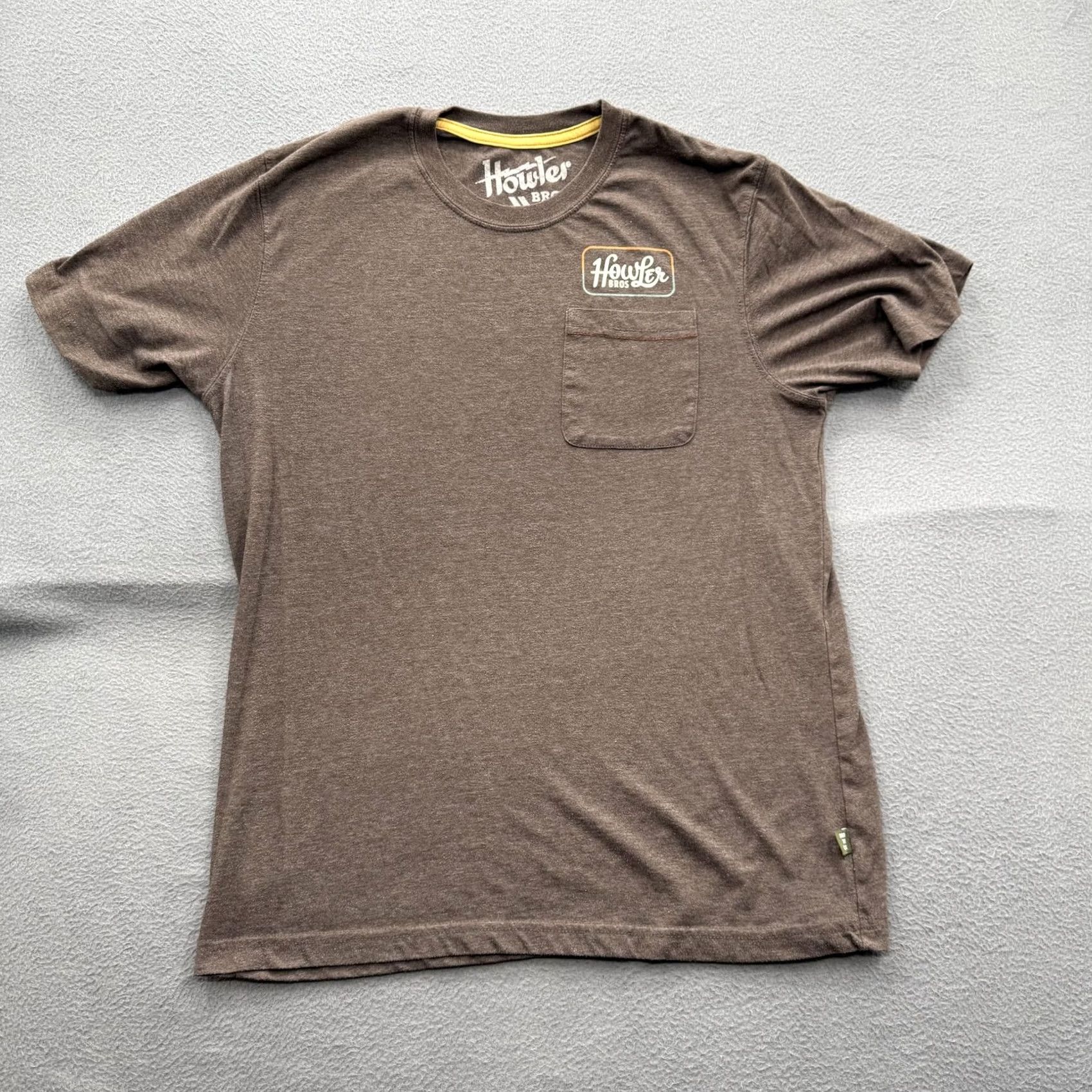 Vintage Howler Bros Mens Medium Brown Pocket Heed The Call Graphic Tee Tagless Shirt Size US M / EU 48-50 / 2 - 2 Thumbnail