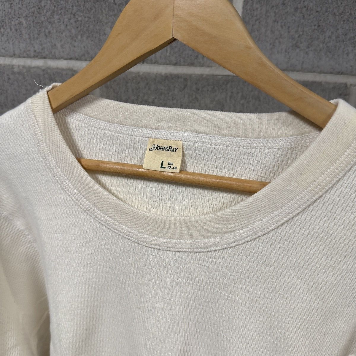 Vintage Cream White Thermal Shirt ERD Grunge Chrome Tall Size US L / EU 52-54 / 3 - 3 Thumbnail