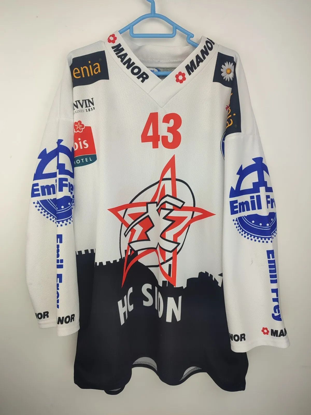 NHL HC SION ICE HOCKEY SHIRT JERSEY OCHSNER #43 sz XL MEN Size US XL / EU 56 / 4 - 1 Thumbnail