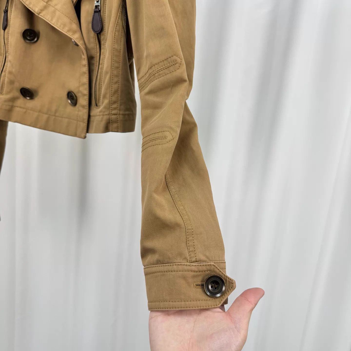 Burberry Burberry Caramel Double Breasted Short Trench Short Jkt UK6 Size XS / US 0-2 / IT 36-38 - 4 Thumbnail