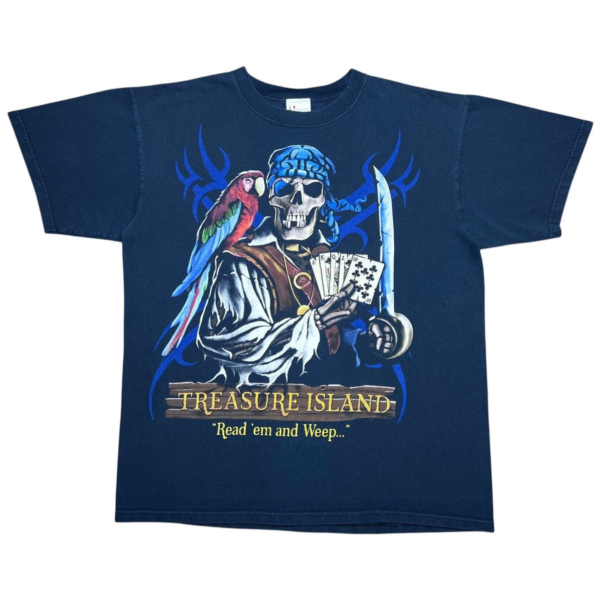 Other Vtg 2000s Treasure Island Read Em & Weep Skeleton Pirate Tee Size US L / EU 52-54 / 3 - 1 Thumbnail