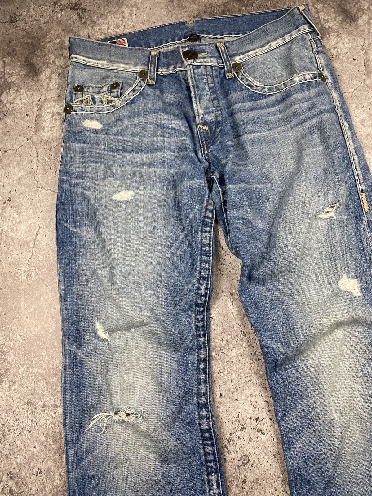 Japanese Brand × True Religion × Vintage Crazy Vintage Y2K True Religion Faded Distressed Baggy Jeans Size US 31 - 2 Thumbnail