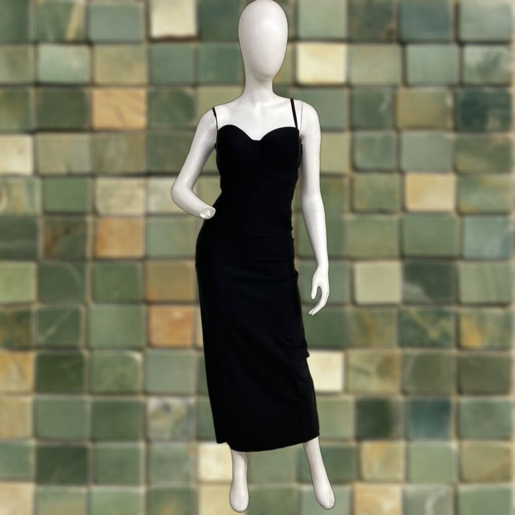 SKIMS Underwire Maxi Dress Women's L Black Long Sleeveless