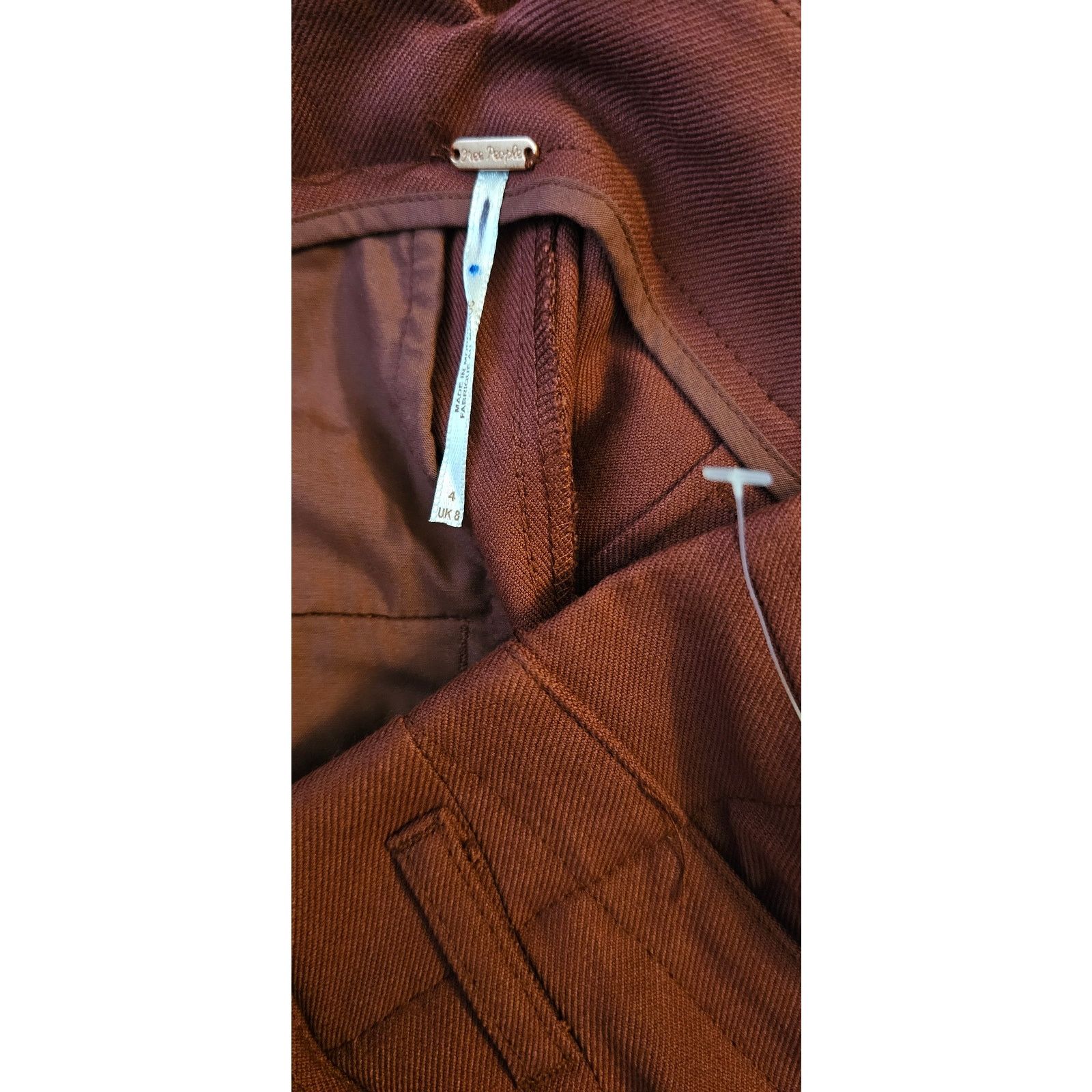 Free People New Calla Tailored Mid-Rise Trousers $108 Size 4 Garnet Size 27" / US 4 / IT 40 - 5 Thumbnail