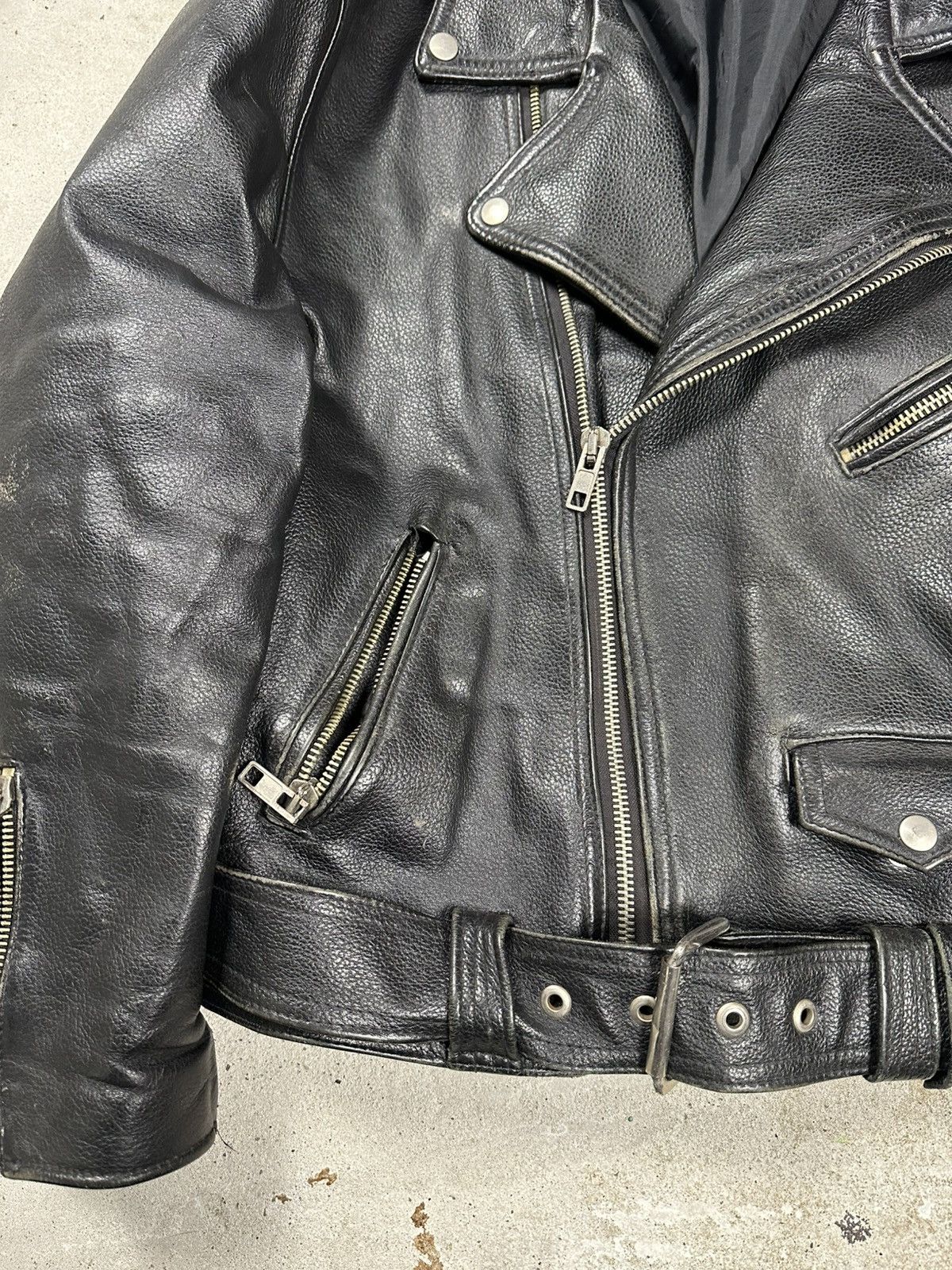 Genuine Leather × Vintage Vintage Y2K Ramones Black Moto Biker Leather Jacket Heavy Size US L / EU 52-54 / 3 - 5 Thumbnail