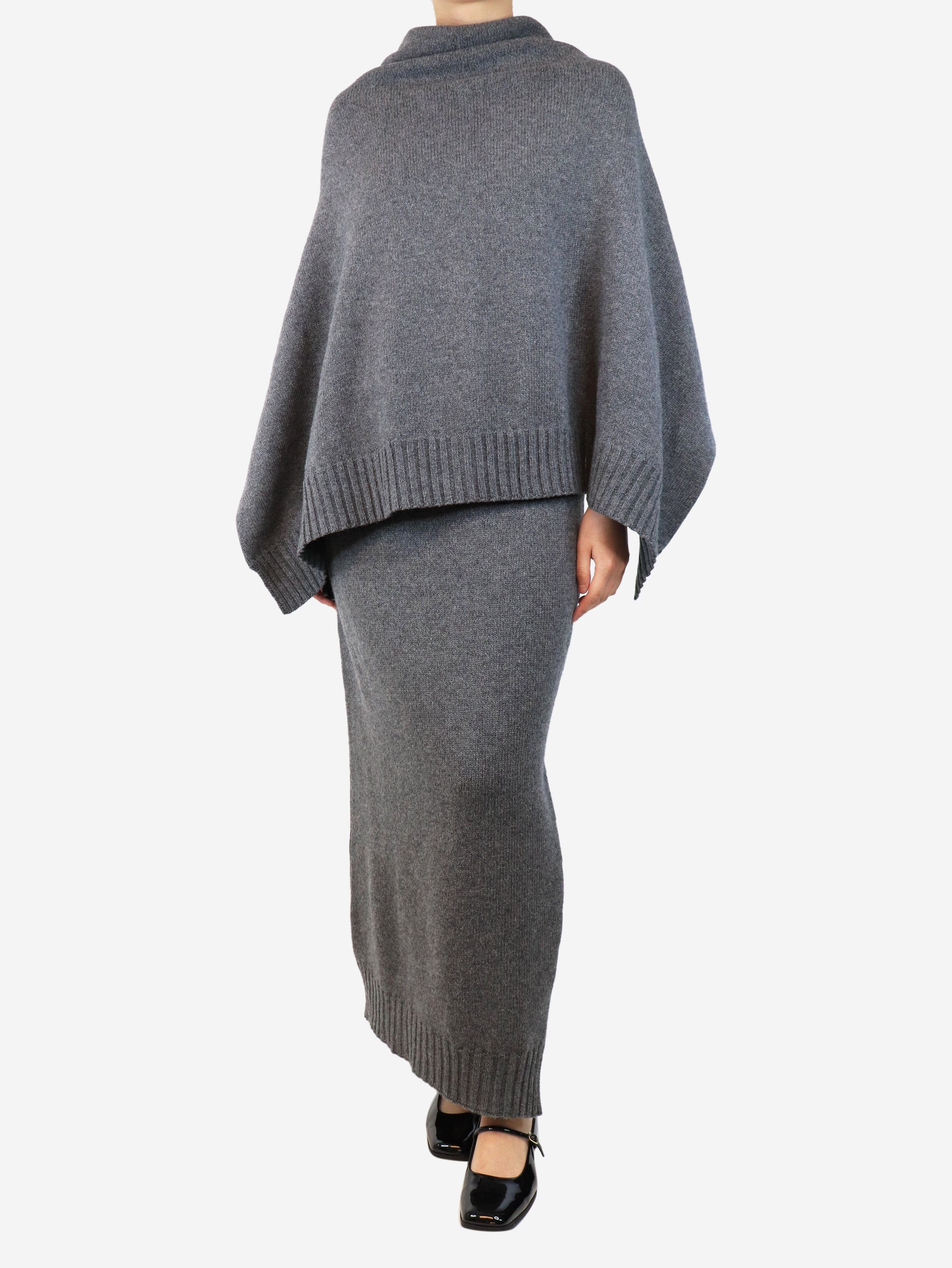 Jil Sander Jil Sander Gray Dress In Wool With Crossover