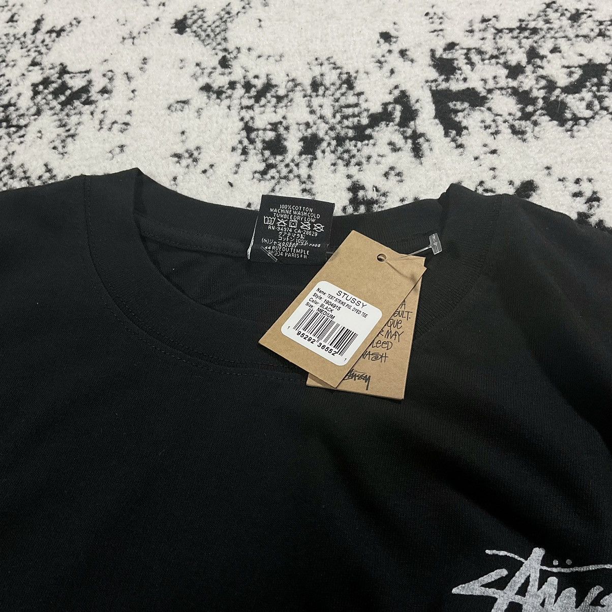 Stussy STUSSY TEST STRIKE PIGMENT DYED TEE IN BLACK - M Size US M / EU 48-50 / 2 - 6 Thumbnail
