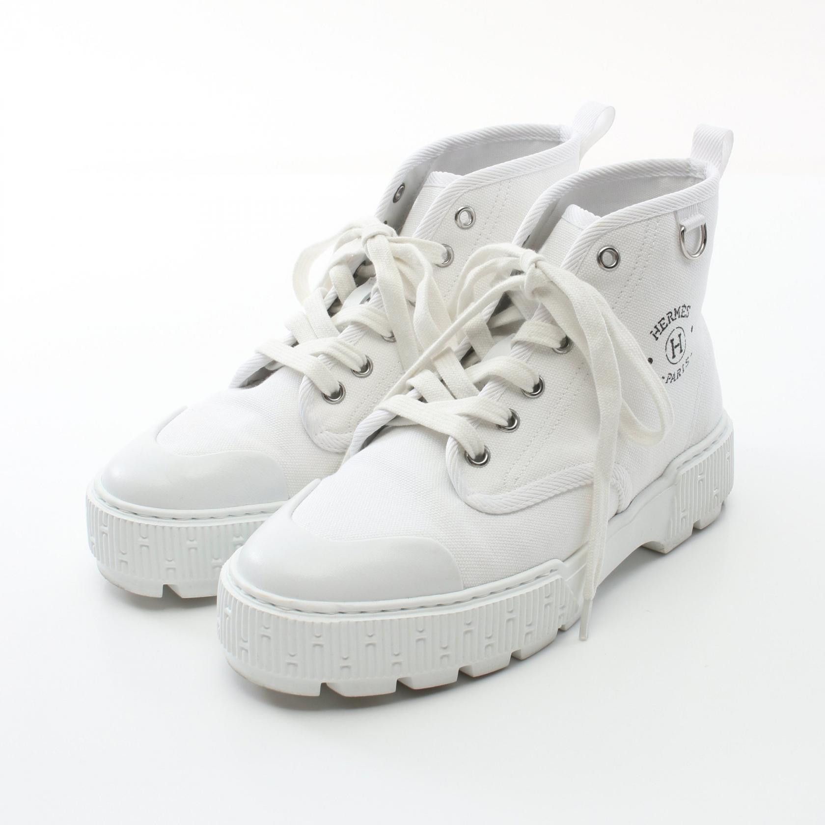 Hermes Hermes Itineraire Canvas Sneakers Canvas Shoes in White, Women's